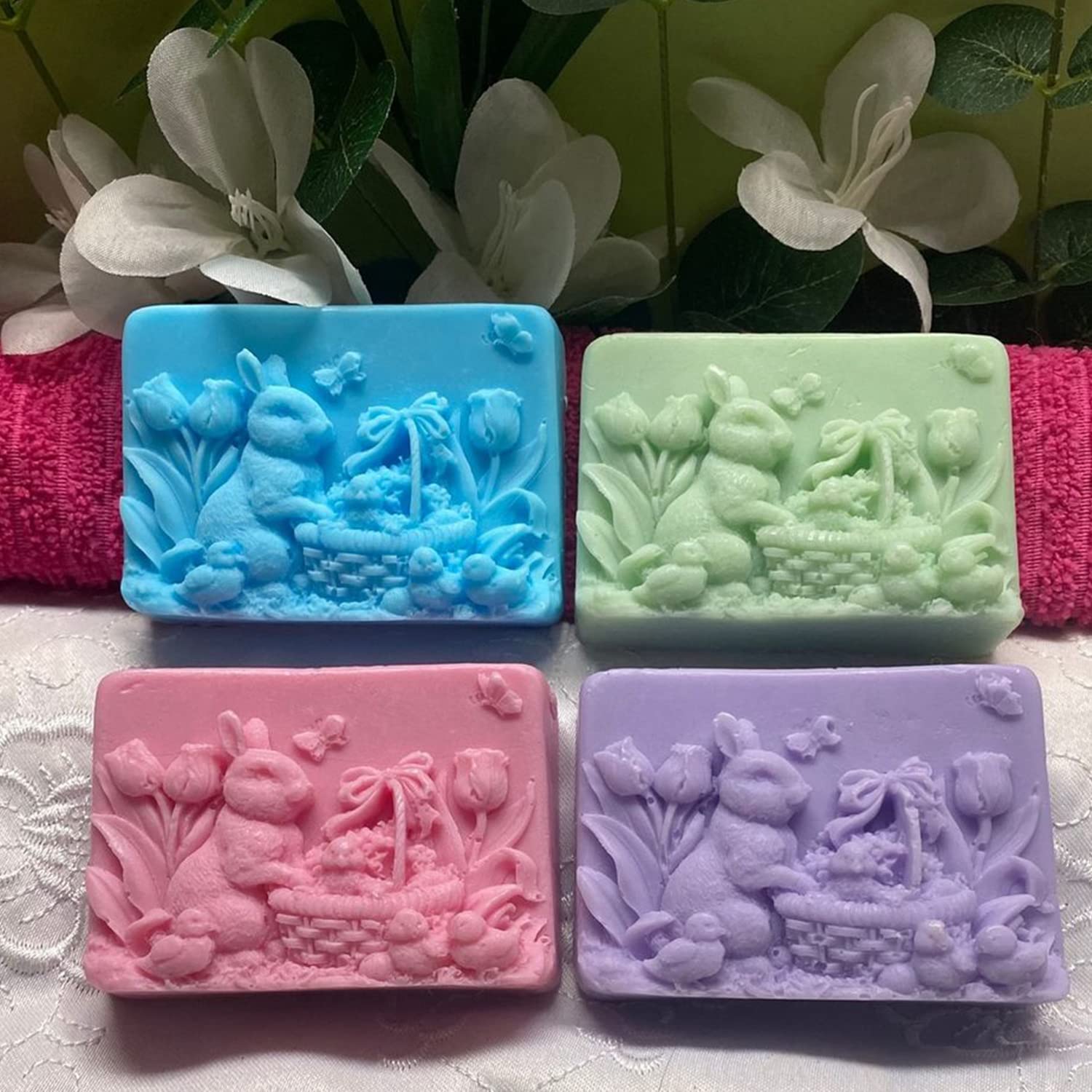 AIDOIT 3D Rabbit Silicone Soap Mold - Easter Bunny DIY Soap, Chocolate & Cake Molds for Handmade Crafts - Perfect for Easter Gifts, Home Decor & Baking Supplies