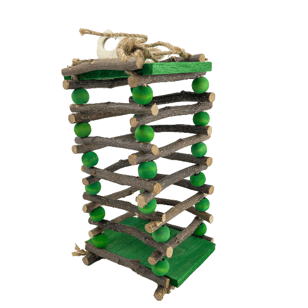 Natural Moss Hollow Apple Stick Hay Feeder for Small Pets - Chew Toy & Foraging Activity for Rabbits, Guinea Pigs & Hamsters - Perfect for Cage Enrichment & Dental Health