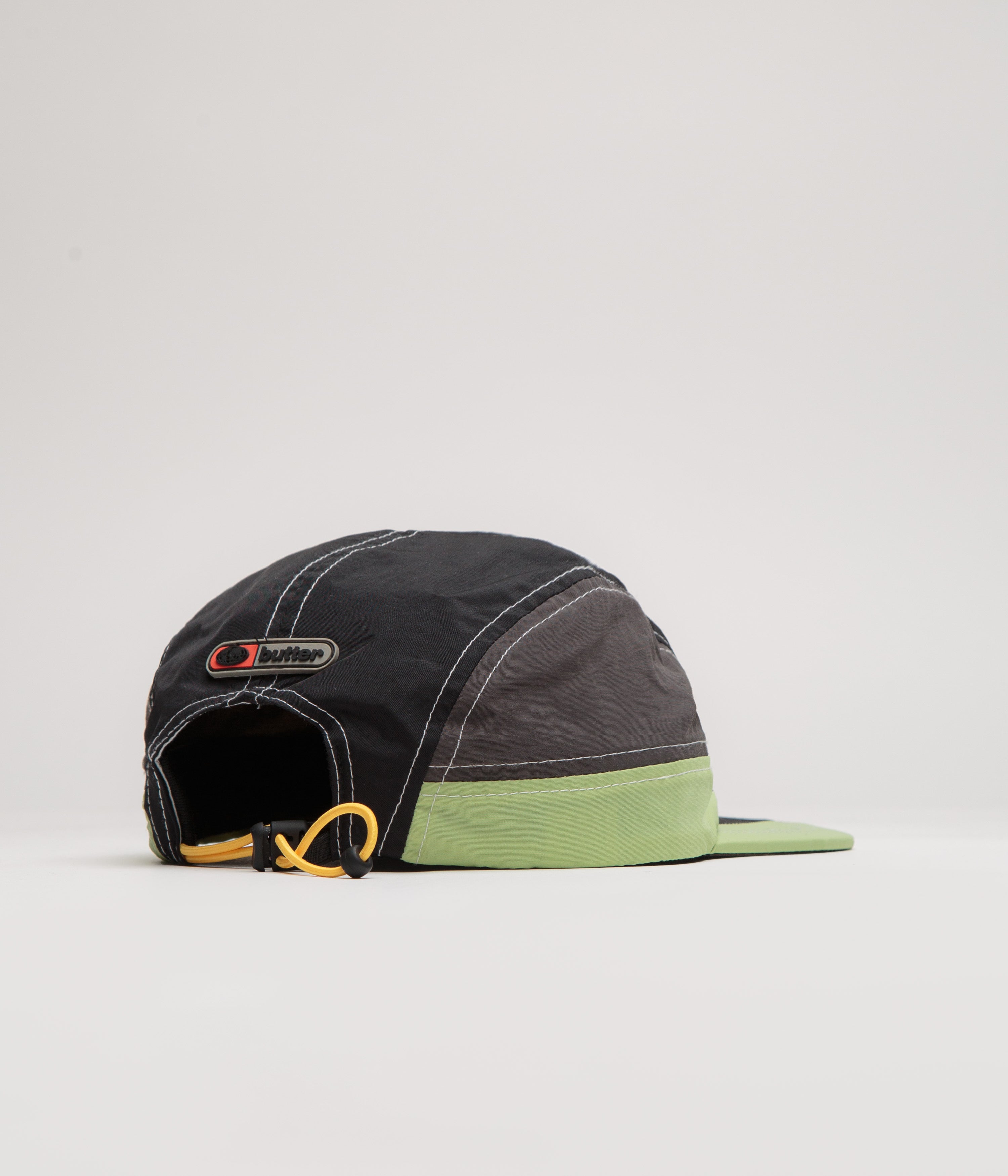 Butter Goods Stream 4 Panel Cap - Black & Pistachio Color Snapback Hat for Men & Women | Streetwear Fashion Accessory for Casual Outfits & Hip Hop Style