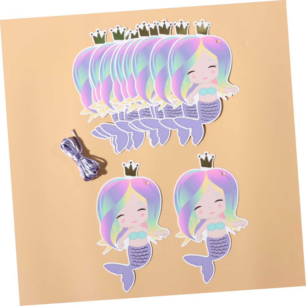 Luxshiny 12pcs Mermaid Birthday Banner & Streamers - Underwater Theme Party Decorations for Girls, Kids, Baby Showers & Ocean Themed Events