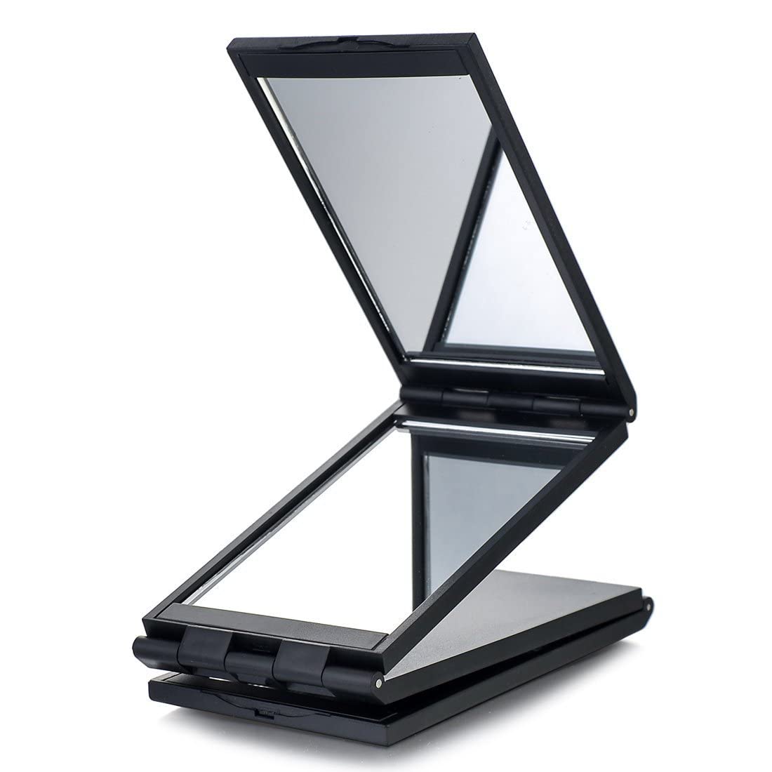 UBERSWEET® 4-Panel Expandable Travel Mirror - Portable Makeup Mirror with 360° Rotation, Black - Perfect for Home, Salon, Travel & Vanity Use