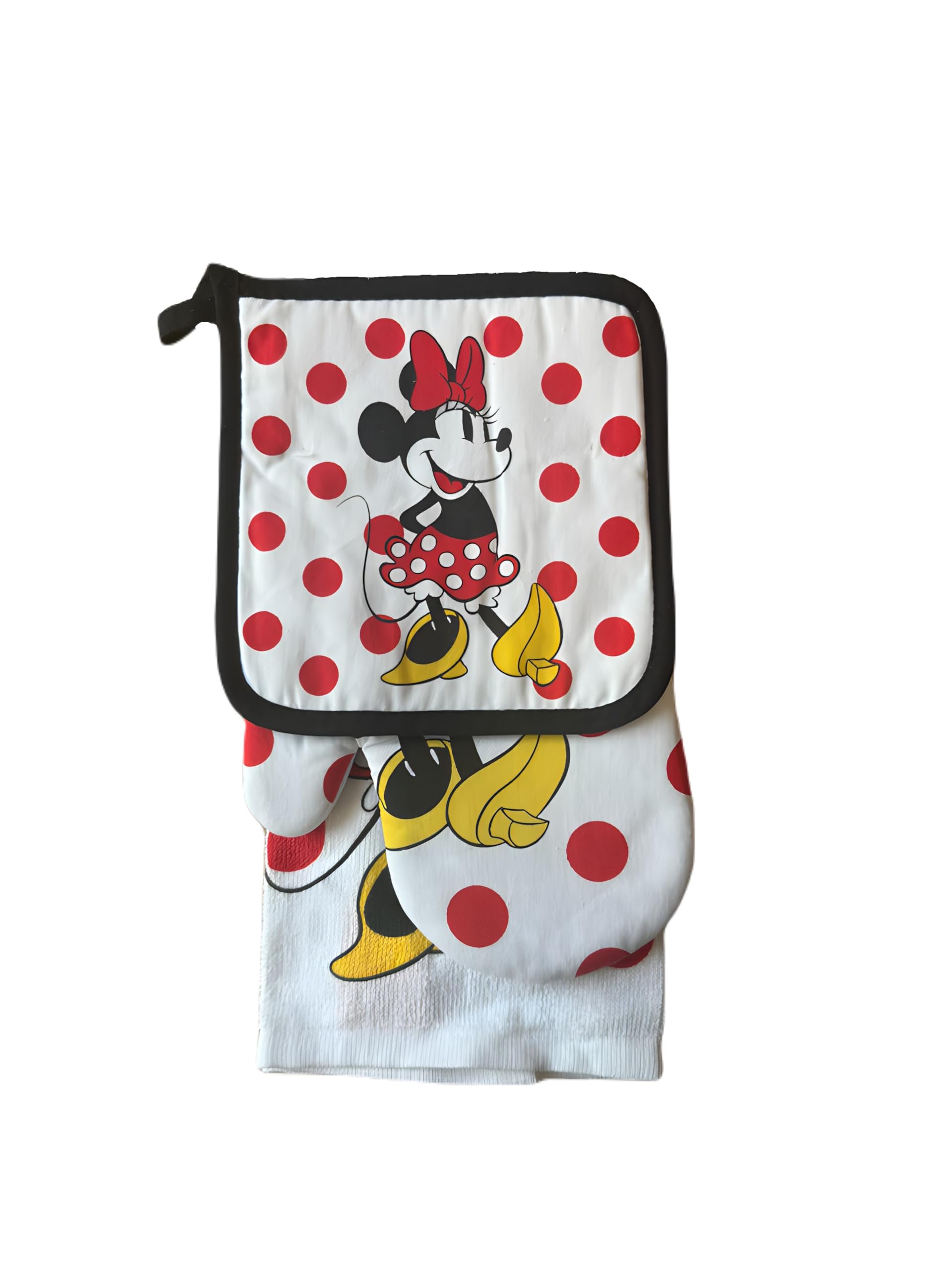 7STAR 3-Piece Kitchen Set - Heat Resistant Oven Mitts, Pot Holders & Dish Towel - Stylish Mini Dots Design - Perfect for Baking, Cooking & Kitchen Decor - Essential Kitchen Accessories for Home Chefs