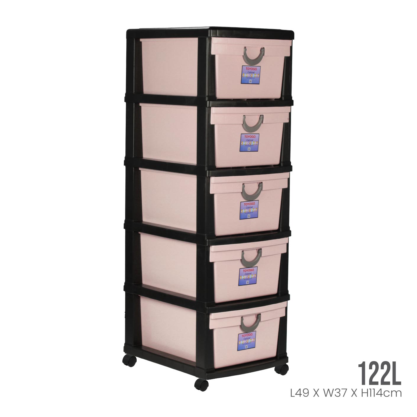 BLACK FRAME PEACH DRAWER (604-5BF-PCH)