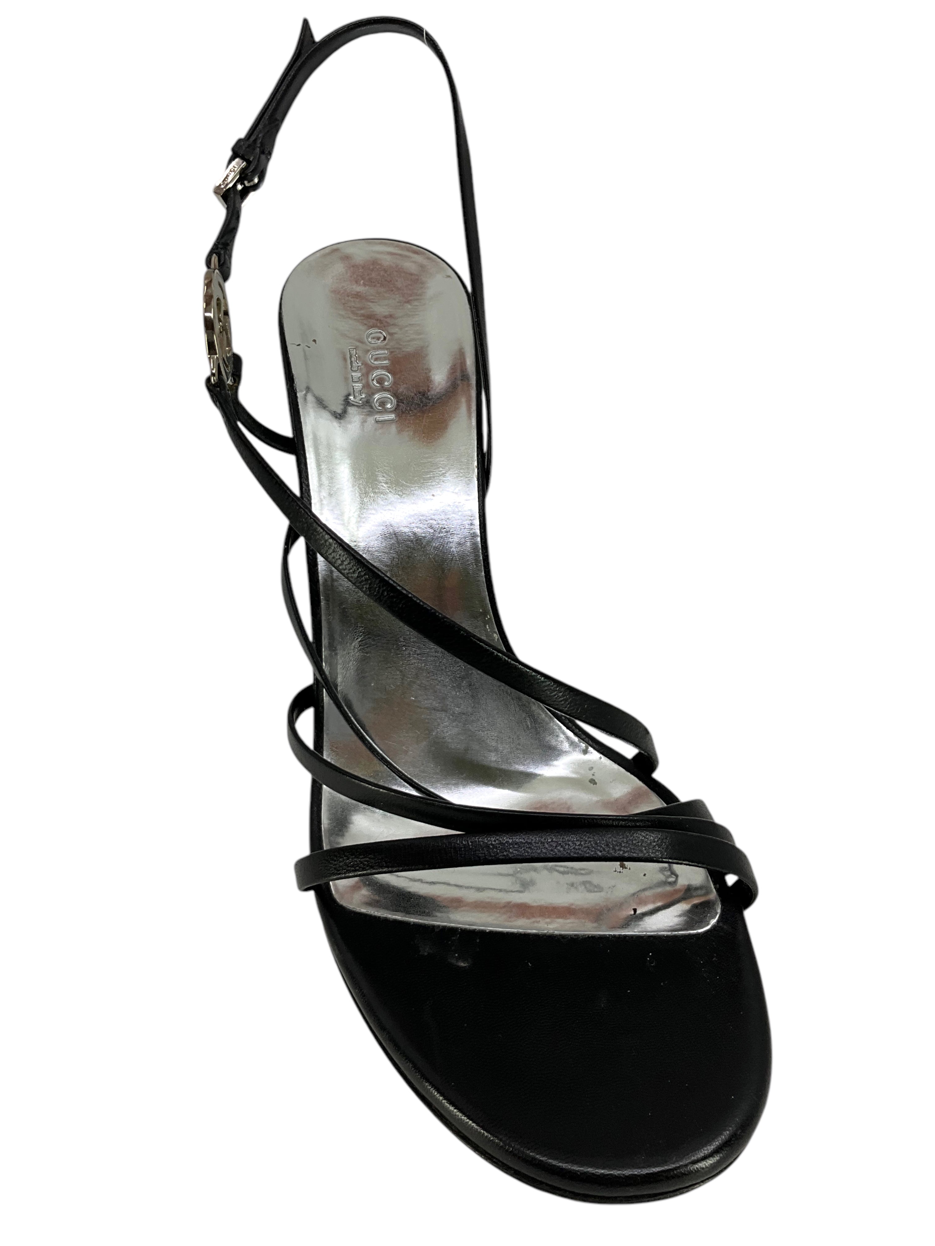 Gucci GG Logo Strappy Sandals Women's Size 7 - Luxury Designer Heels for Parties, Weddings & Evening Events