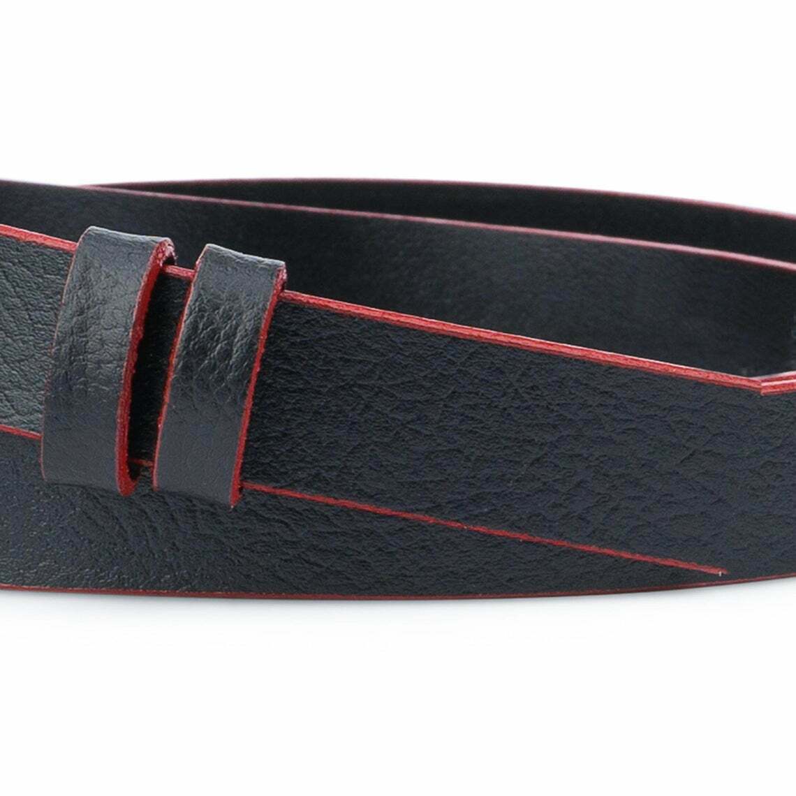1 Inch Black Leather Belt Strap for Cartier Watches - Replacement Band for Men & Women - Slim Red Strap for Dress Watches, Business Attire & Formal Occasions