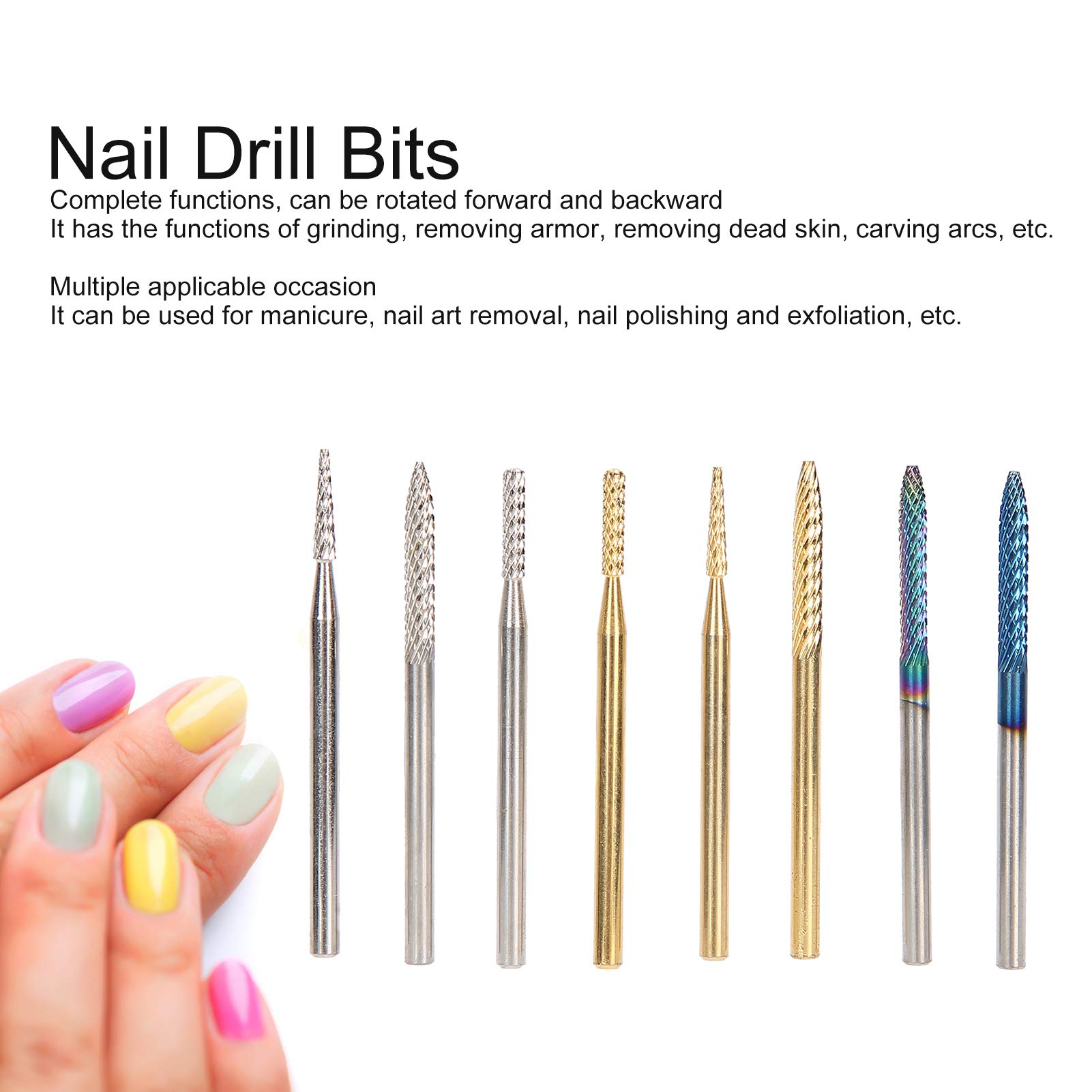 8 Pcs Nail Grinding & Polishing Heads for Home Manicure & Pedicure - Perfect for At-Home Nail Care, Salon Professionals & DIY Nail Art