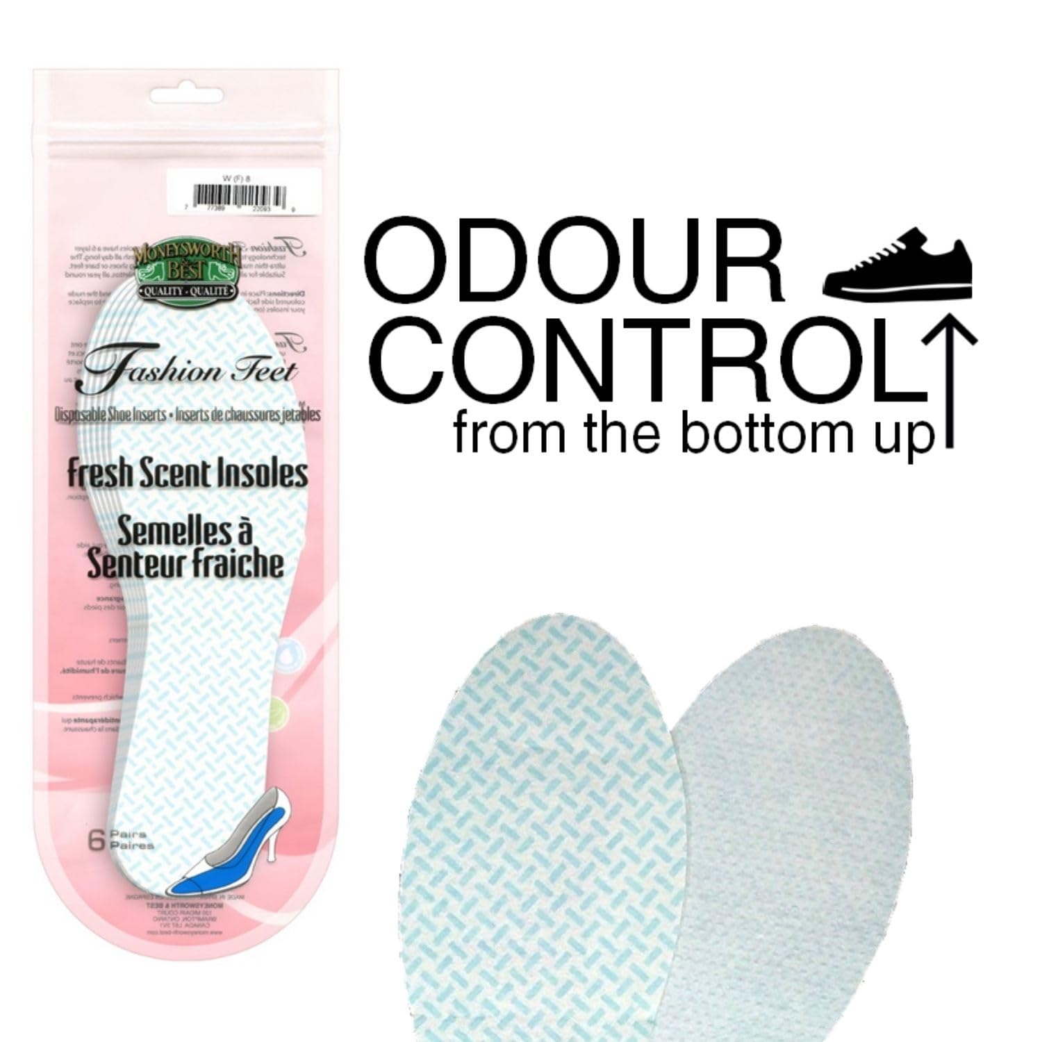 Best Women's Fresh Scent Shoe Insoles for Odor Control (Size 5-10) - Comfortable Foot Support for Work, Gym & Daily Wear