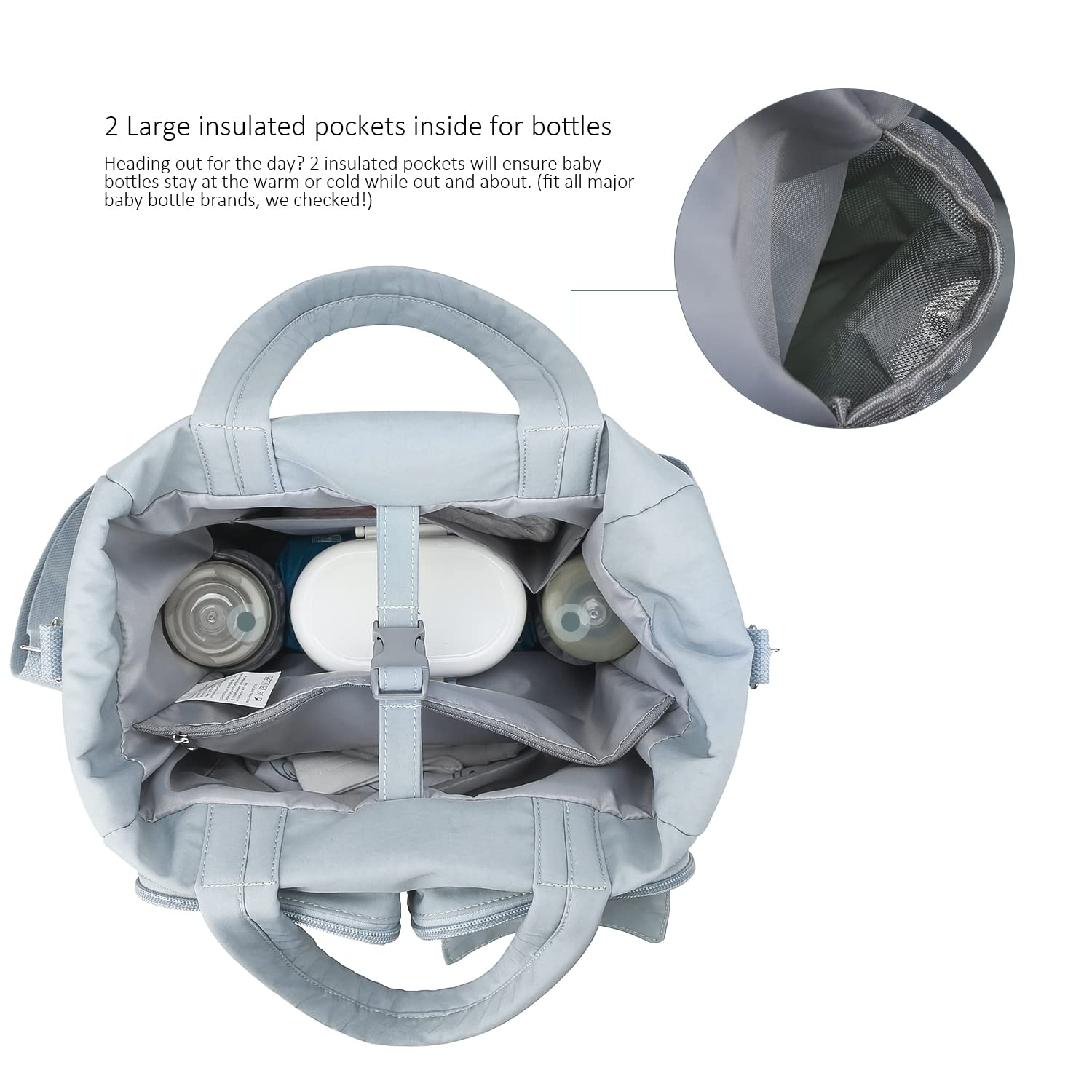 Lmbabter Multifunctional Diaper Bag Tote with Pacifier Case & Changing Pad - Large Waterproof Baby Bag for Travel, Hospital, Daycare - Perfect as Weekender Bag for Moms & Dads
