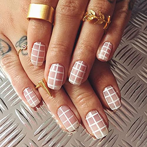 DIY French Tip Nail Art Stickers - Mapperz Plaid Form Fringe Stencils & Line Guides for Manicure (Pack of 2) | Perfect for Home Nail Salon, Party Makeup & Gift for Women & Girls