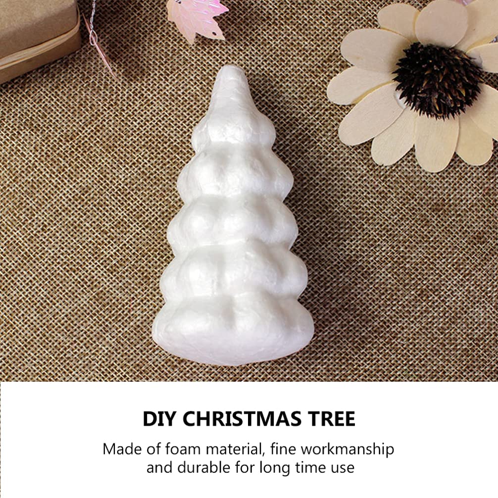 EXCEART 15pcs White Christmas Tree Tower Desk Topper - DIY Wreath Making Supplies, Handmade Tabletop Decorations, Foam Craft Accessories for Holiday Party, Home, Office & Kids DIY Projects