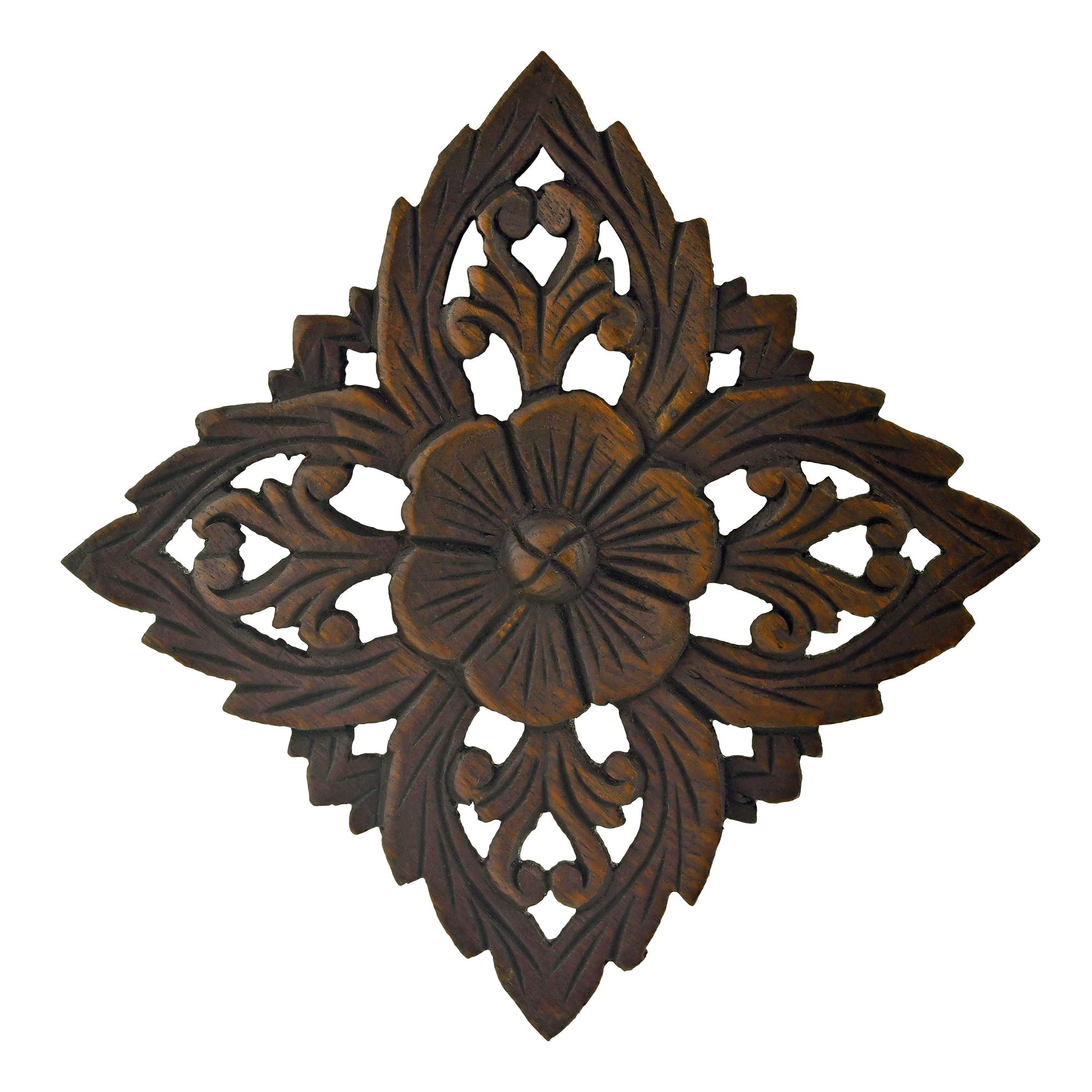 Hand Carved Wooden Wall Art with Floral Design - Elegant Home Decor for Living Room, Bedroom & Office - Perfect for Boho, Farmhouse & Modern Interior Styles