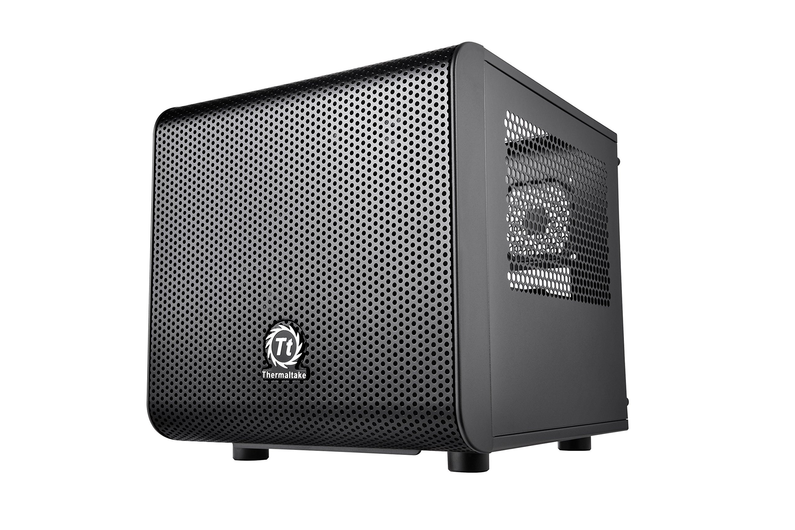 Thermaltake Core V1 Mini ITX Cube Computer Case with 200mm Fan - Compact Gaming PC Case for Small Spaces, Home Office & LAN Parties