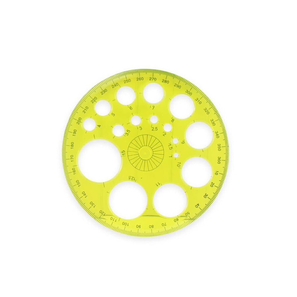 360 Degree Protractor & Circle Template - Multifunctional Measuring Tool for Students, Sketching, and Drafting | Portable Round Ruler for Geometry, Art, and Engineering Projects