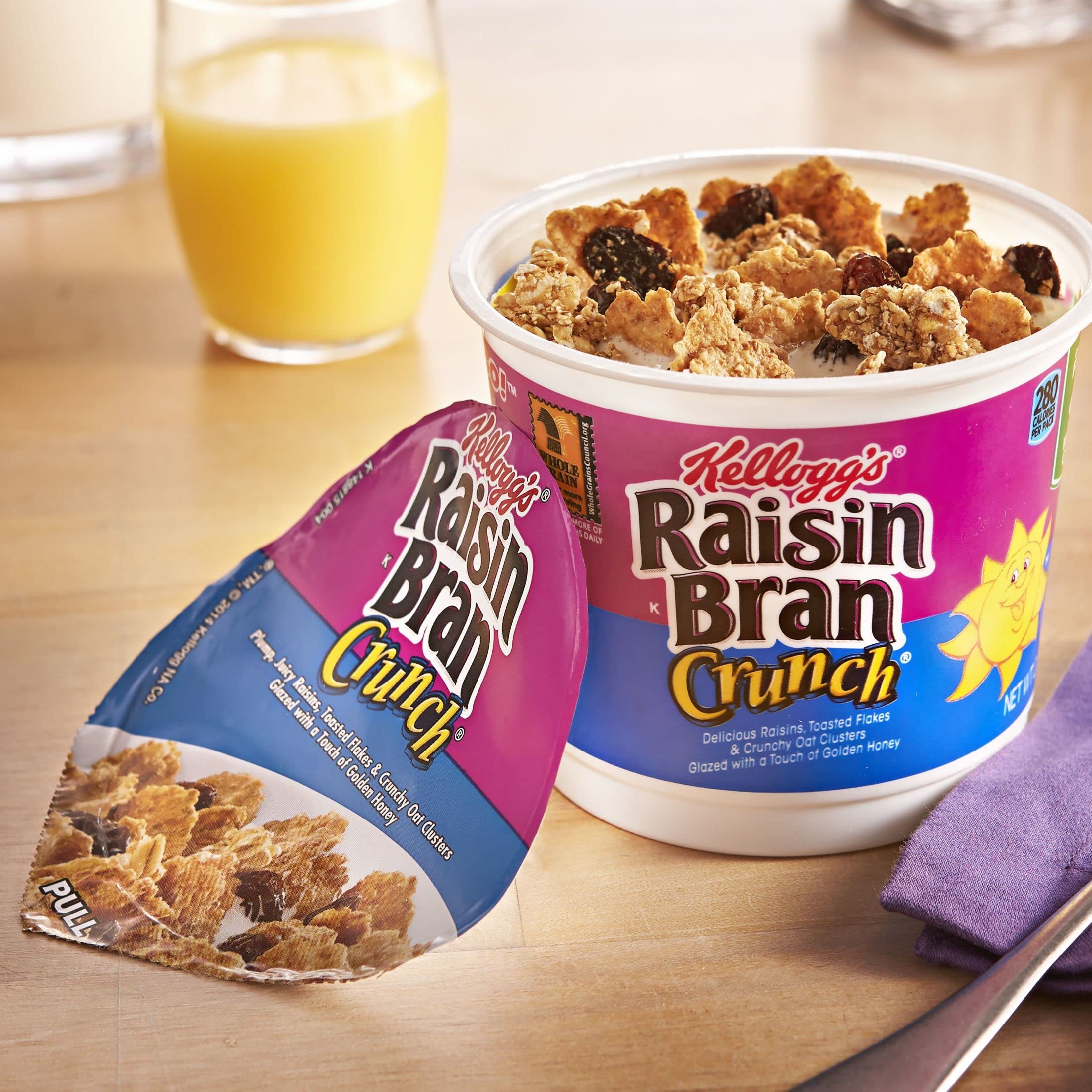 Kellogg's Cold Breakfast Cereal Cups Variety Pack (24 Cups) - Bulk Pantry Staples & On-The-Go Snacks for Office, School, Travel, and Quick Breakfasts
