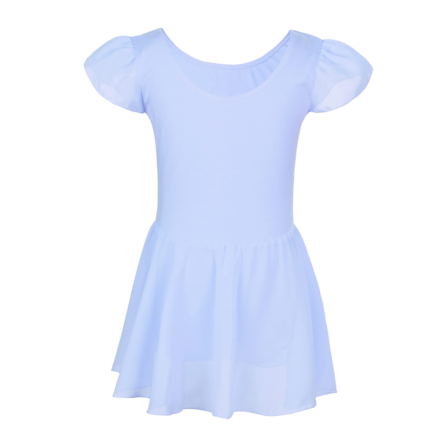 **Zando Girls Ballet Leotard with Tulle Skirt – Short Sleeve Gymnastics & Dance Outfit – Toddler Dancewear for Recitals, Performances & Ballet Class**