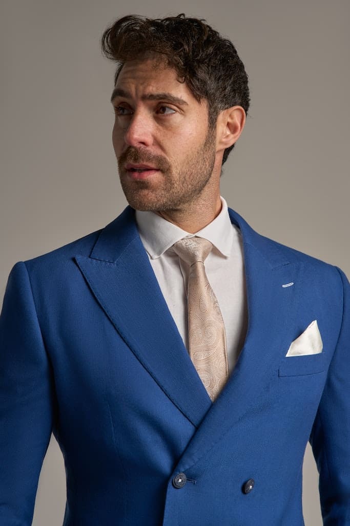 Cavani Romeo Men's Double Breasted Electric Blazer - Stylish Formal Jacket for Business, Office & Evening Events