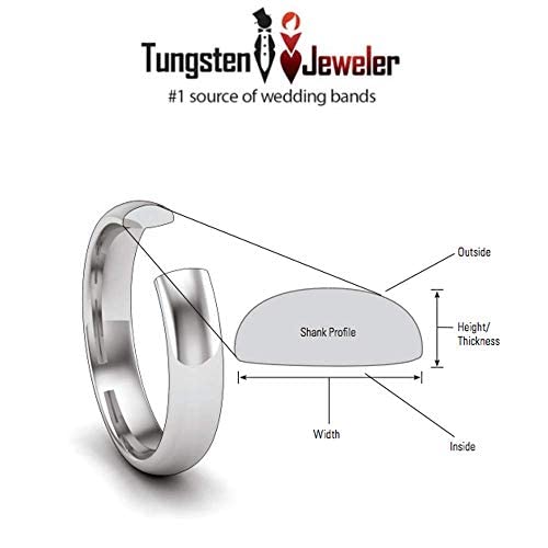 His & Her 8MM/6MM Black Brushed Finish Tungsten Carbide Wedding Band Ring Set - Ladies Size 5.5 & Mens Size 14 - Perfect for Anniversaries, Engagements and Everyday Wear