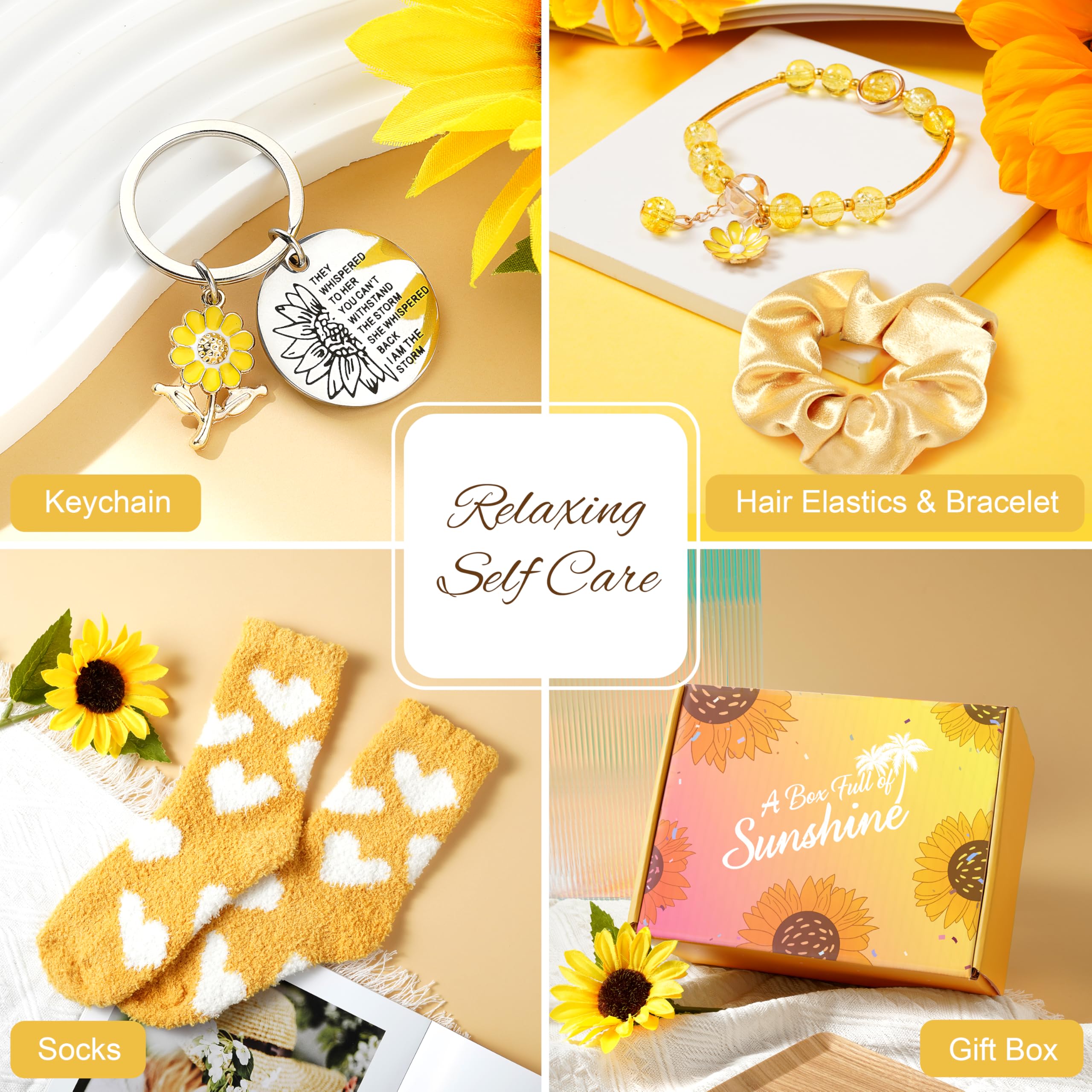 **Sunflower Gift Box for Women - Birthday, Get Well Soon, Surgery Recovery & Friendship Gifts - Encouragement Care Package with Thoughtful Message - Perfect for Hospital, Home & Special Occasions**