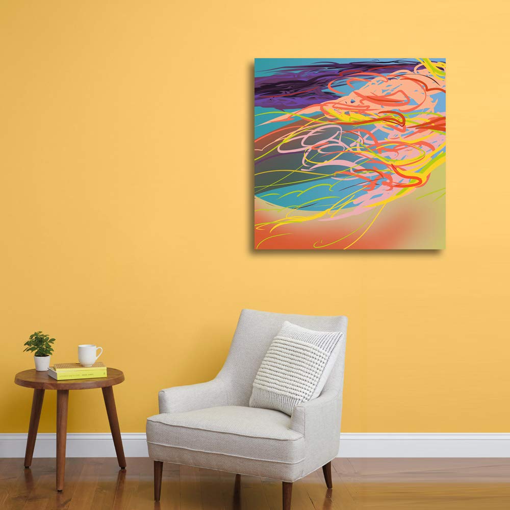 IDEA4WALL Abstract Canvas Wall Art - 16x16 Inch Framed Modern Painting for Living Room, Bedroom & Office Decor | Home & Interior Design Wall Prints