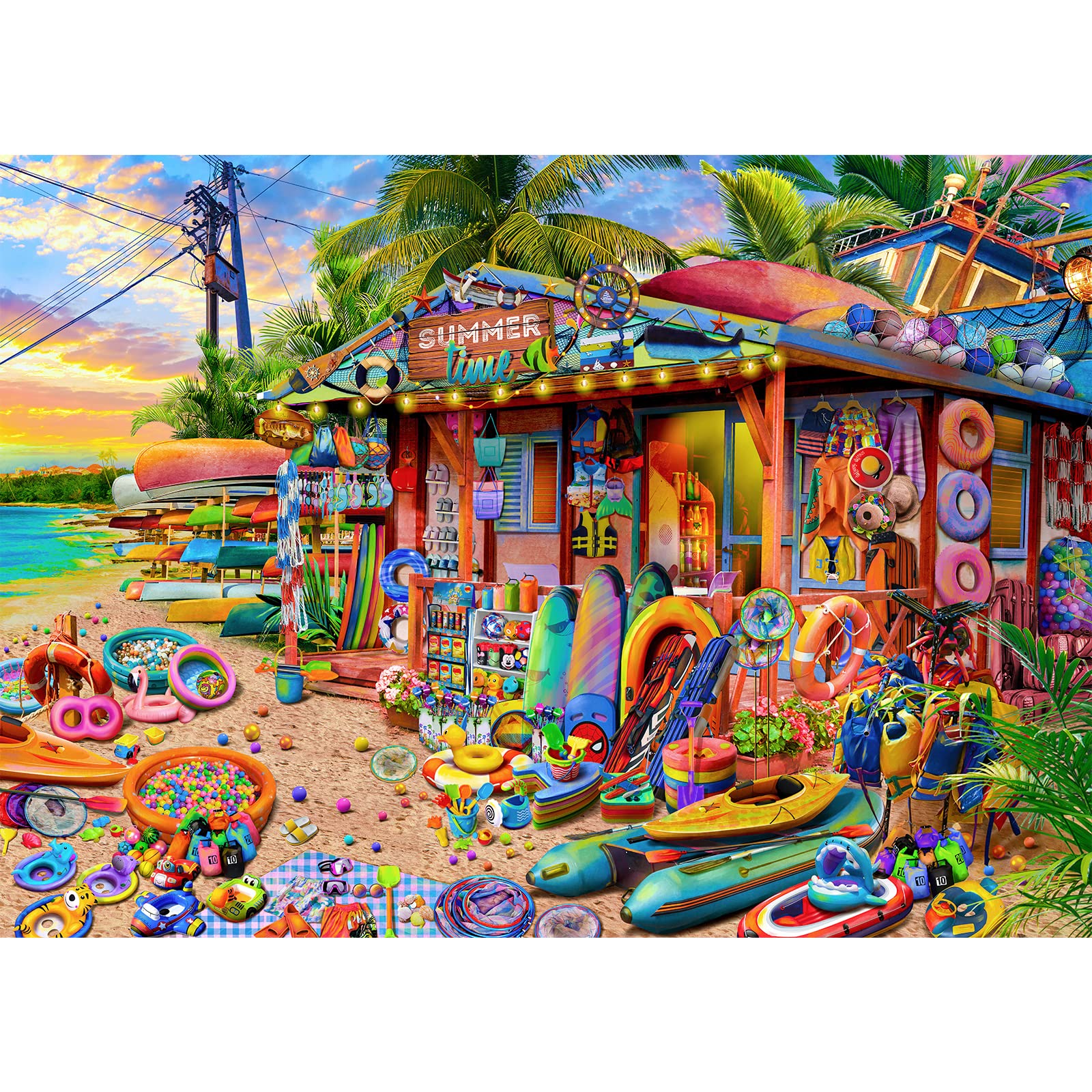1000 Piece Jigsaw Puzzle for Adults - Challenging Impossible Puzzle Game, Colorful Board Game for Family Fun - Beach Shop & Home Decor Puzzle - Perfect for Relaxation, Gifts & Interior Design