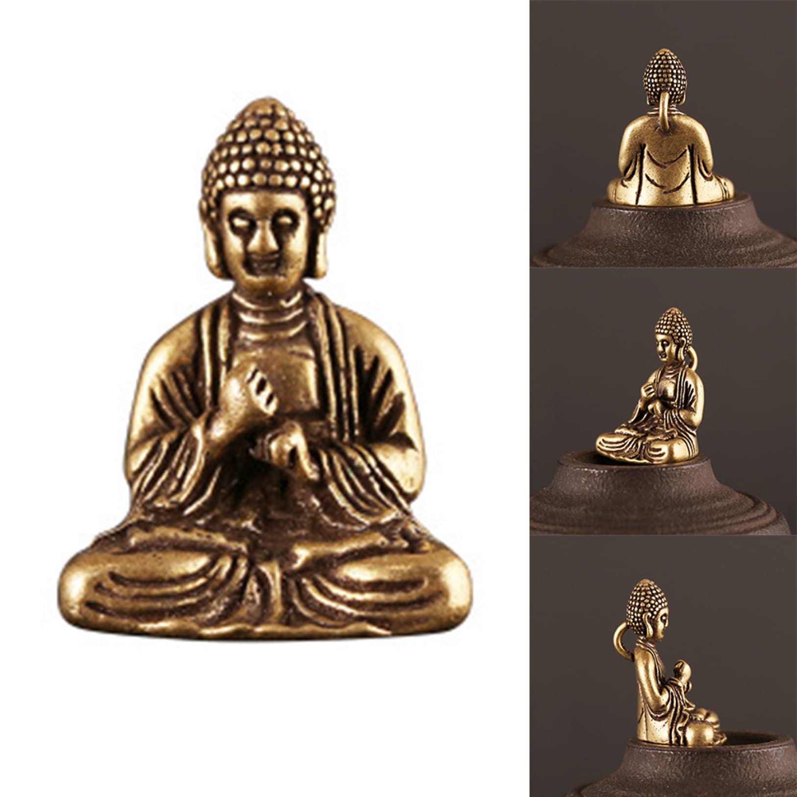 Mini Solid Copper Buddha Statue - Home & Office Decor for Meditation Spaces