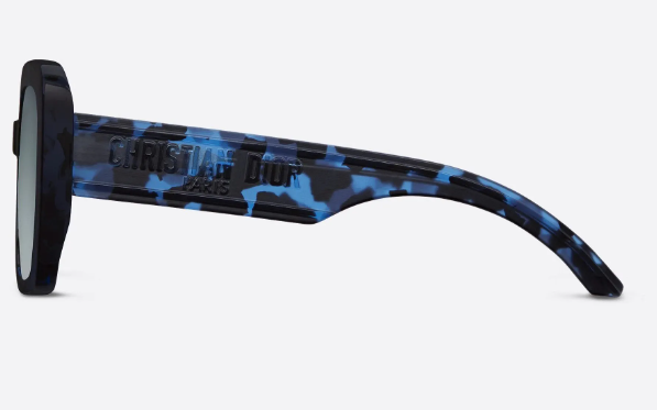 Christian Dior WILDIOR S3U 28B1 Blue Havana/Blue Soft Square Women's Sunglasses - UV Protection Luxury Fashion Shades for Beach, Driving & Outdoor Activities