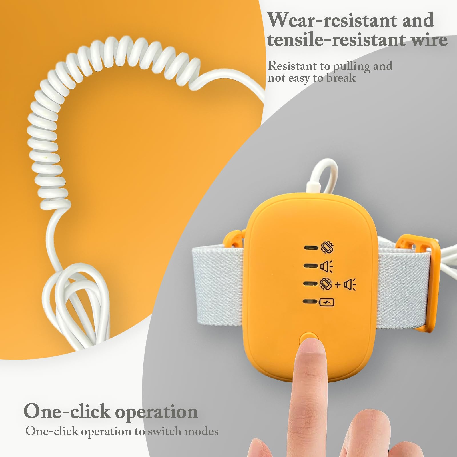 Bedwetting Alarm for Boys and Girls - 3 Mode Pee Alarm for Kids | Potty Training Device for Older Children | Nighttime & Travel Use for Dry Nights