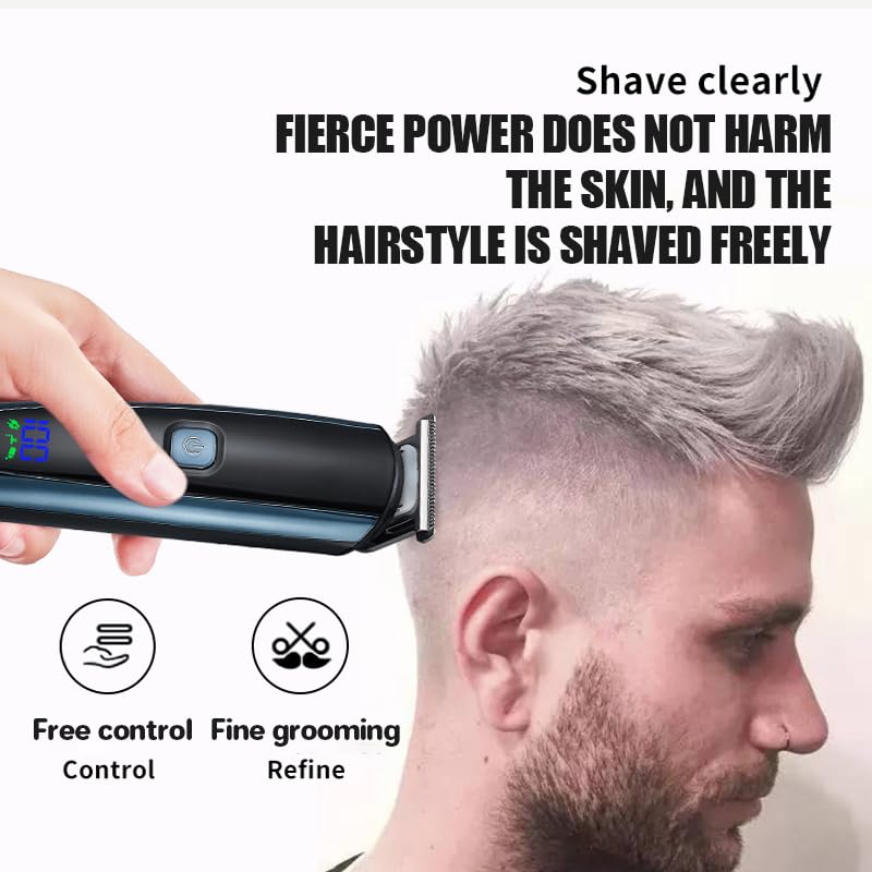 Professional Electric Hair Clippers for Men - Cordless Rechargeable Beard Trimmer, Nose & Ear Hair Trimmer, Barber Grooming Kit with Multiple Guards - Perfect for Home Haircuts, Beard Shaping & Personal Grooming (Waterproof, Black) - Great for Travel, Gym & Daily Use