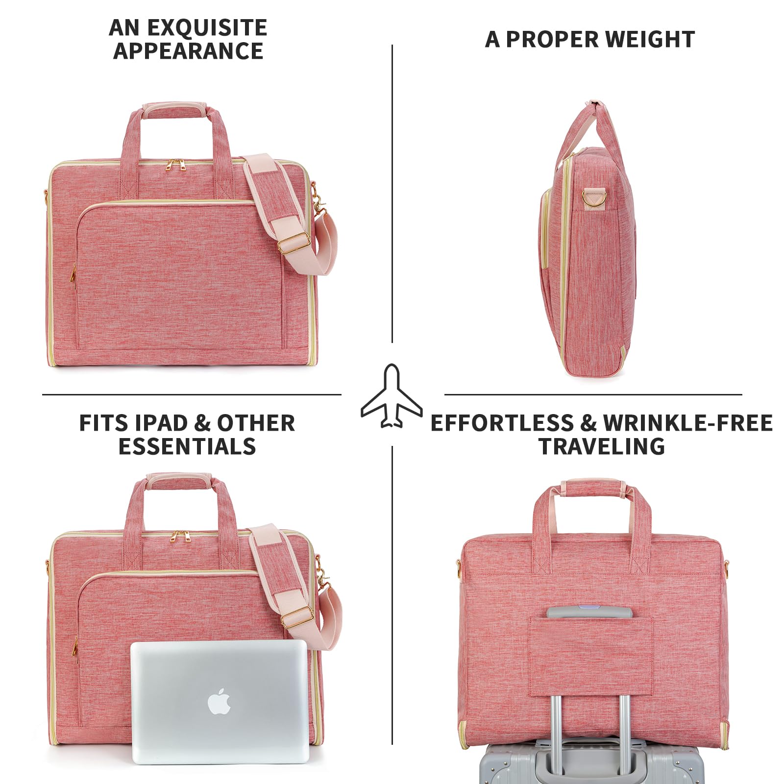 Large Travel Garment Bag with Adjustable Strap - Perfect for Suits & Dresses