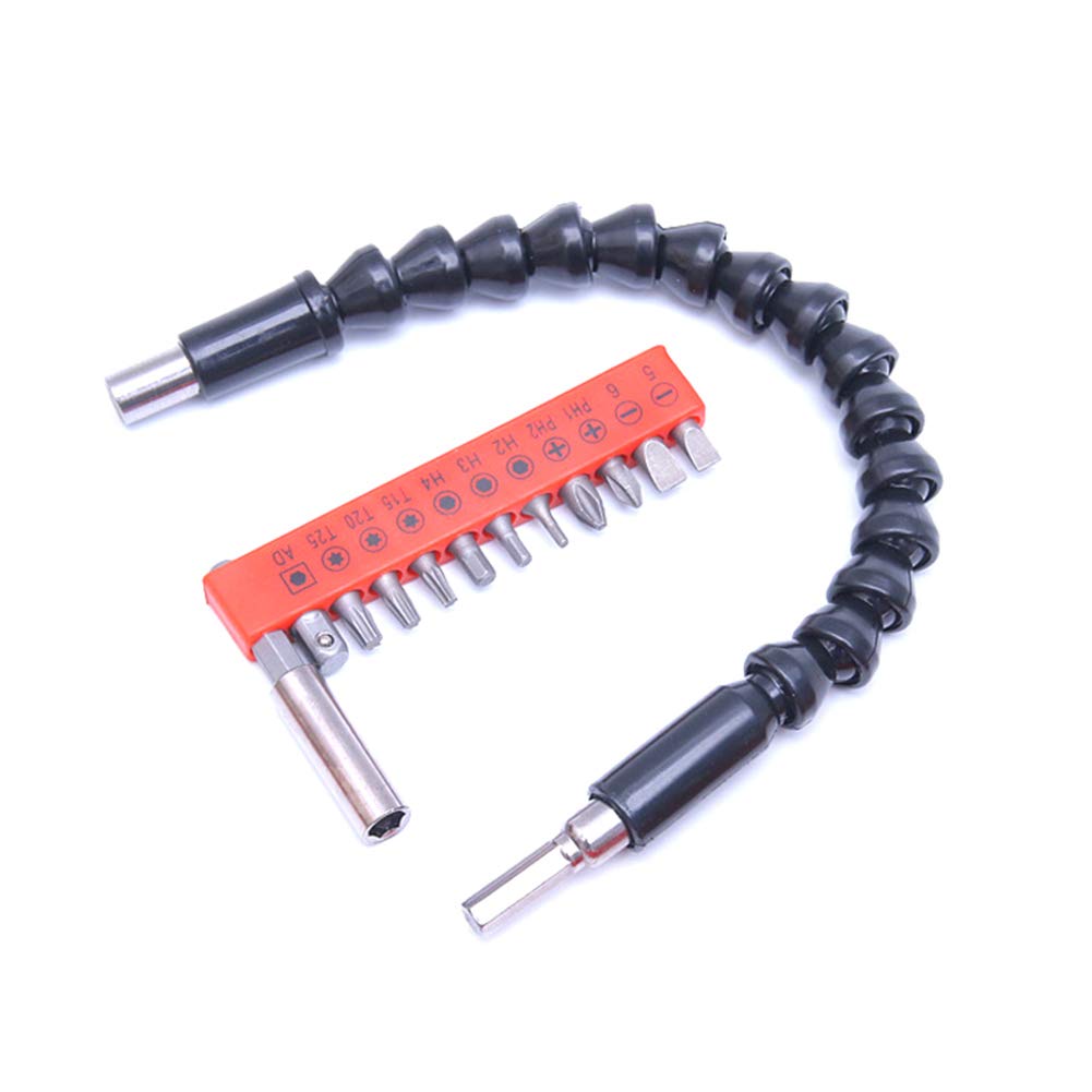 VALINK 3-Piece Flexible Drill Bit Extension Kit with Magnetic Screwdriver Bit Holder - Perfect for DIY Woodworking, Metal Repair & Home Improvement Projects