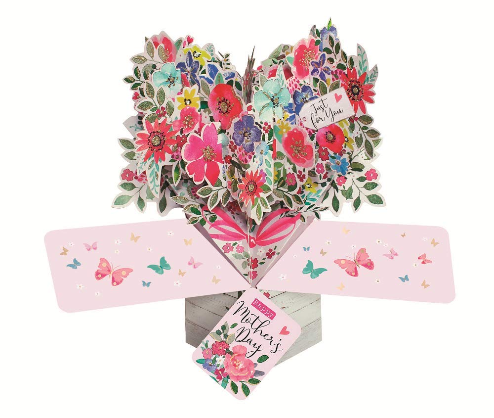 Happy Mother's Day 3D Pop-Up Greeting Card with Bouquet Design - Second Nature Handcrafted Pop-Up Cards for Birthday, Anniversary & Special Occasions