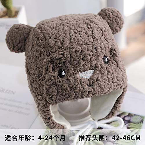 Cartoon Lamb Winter Hat for Babies - Soft & Warm Infant Beanie with Bear Earmuffs - Cute Unisex Baby Cap for Boys & Girls - Perfect for Cold Weather, Outdoor Play & Photo Shoots