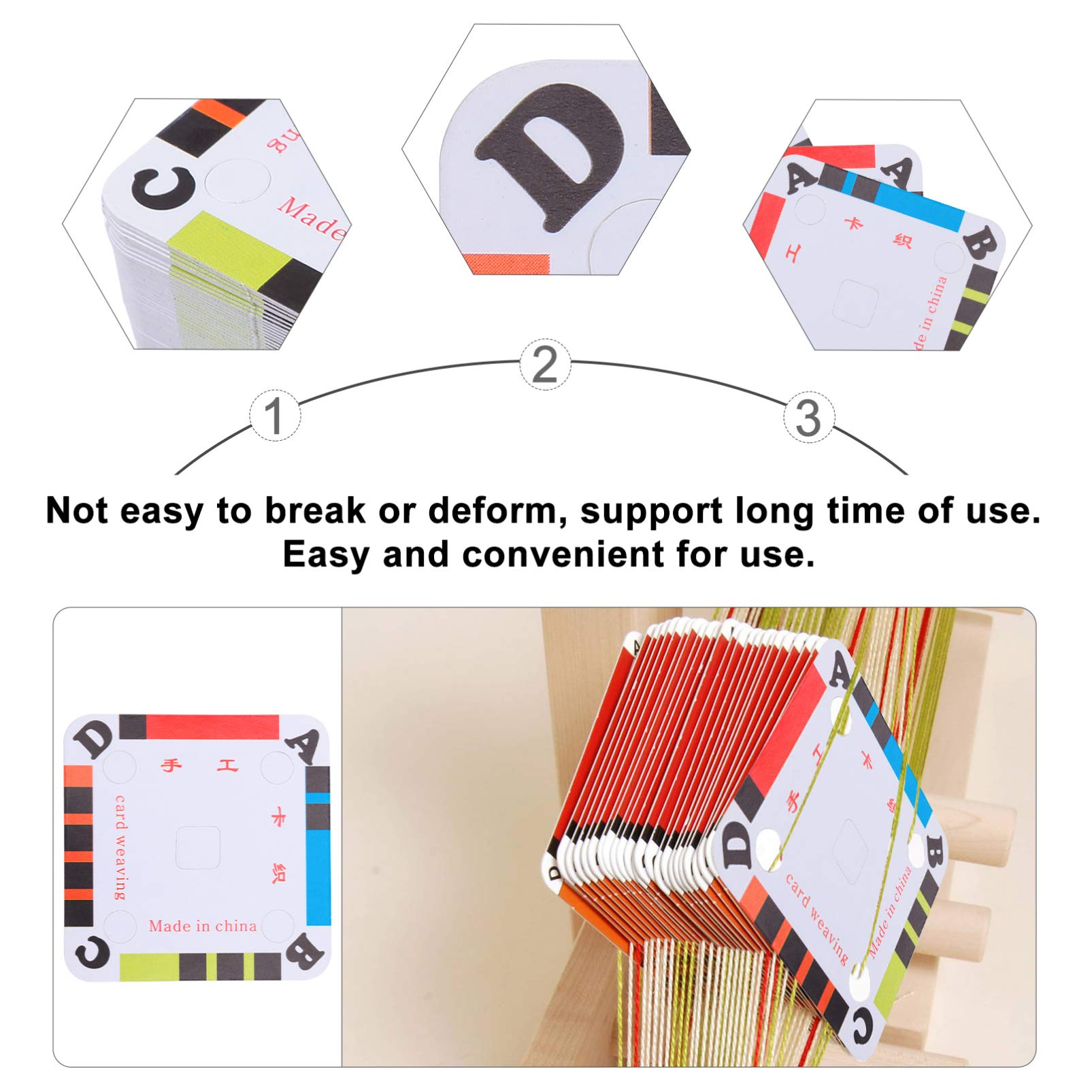 MILISTEN 100Pcs Weaving Tablet Cards - Premium Cardboard Loom Weaving Tools for DIY Inkle Loom Crafting | Perfect for Handmade Textiles, Medieval Reenactments & Fiber Art Projects