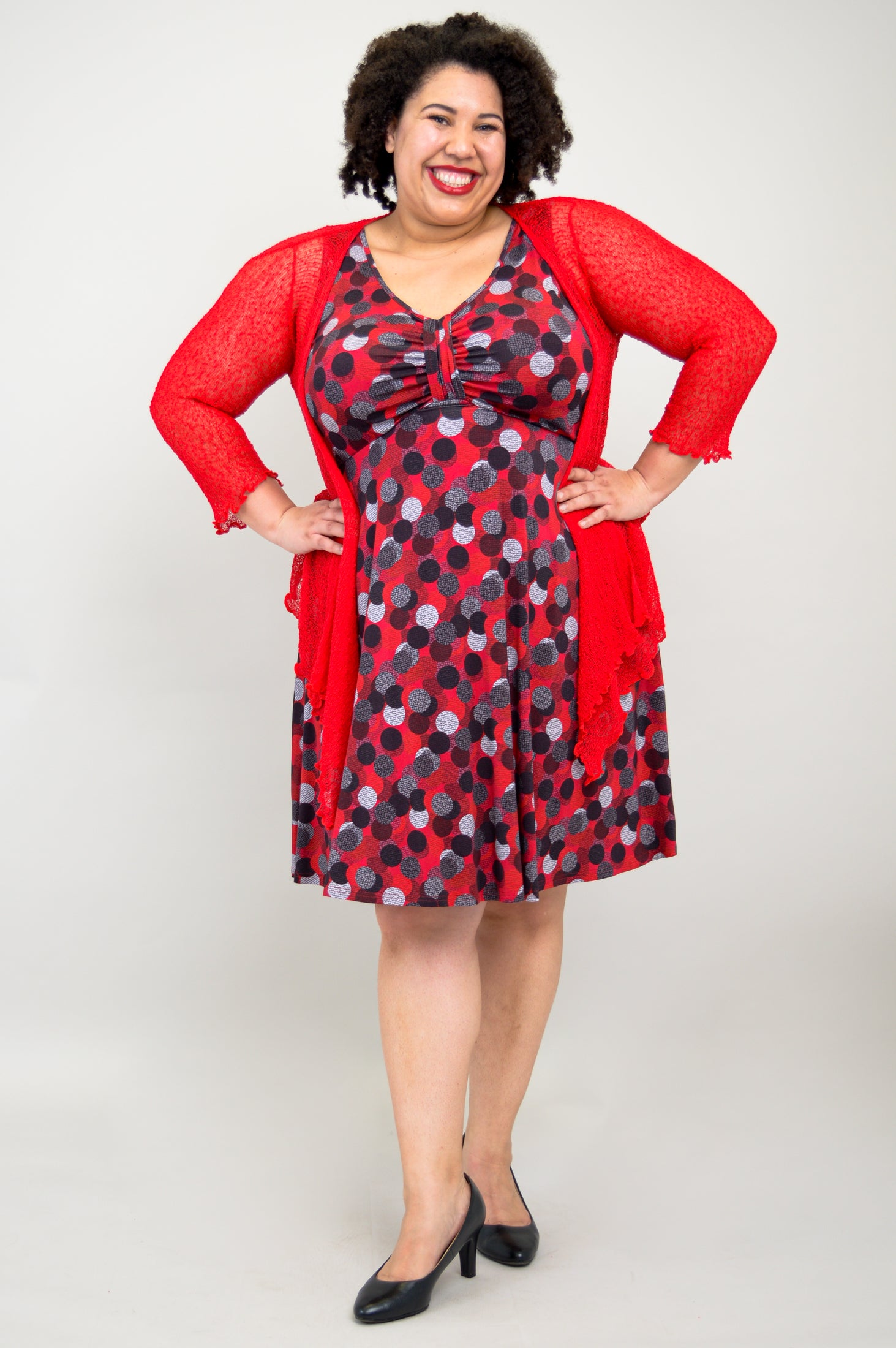 Genesis Dress - Stylish Polka Dot Dance Dress Made from Soft Bamboo Fabric, Perfect for Ballroom Dancing, Latin Dance & Performance Costumes