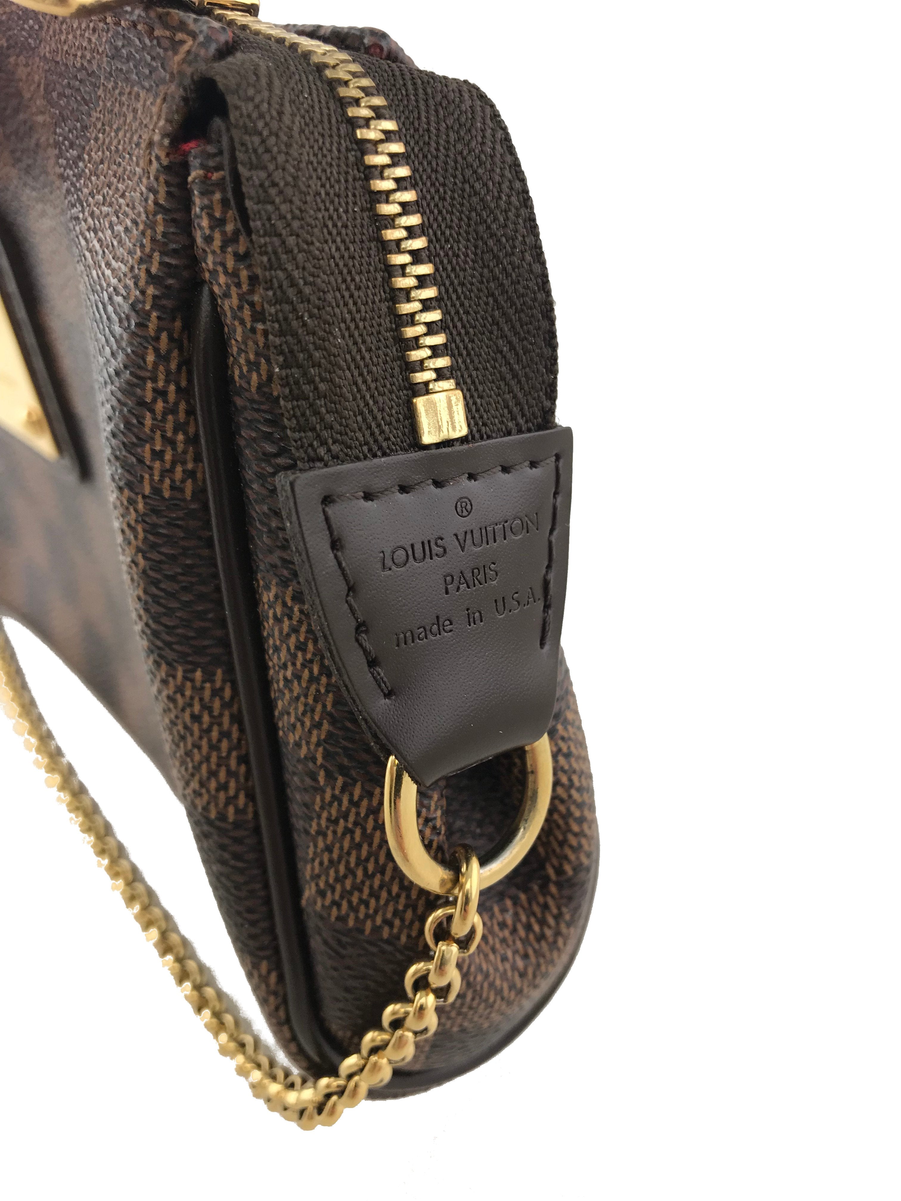 Louis Vuitton Damier Ebene Canvas Eva Clutch Bag - Luxury Crossbody Purse for Women | Perfect for Evening Events, Travel & Daily Use