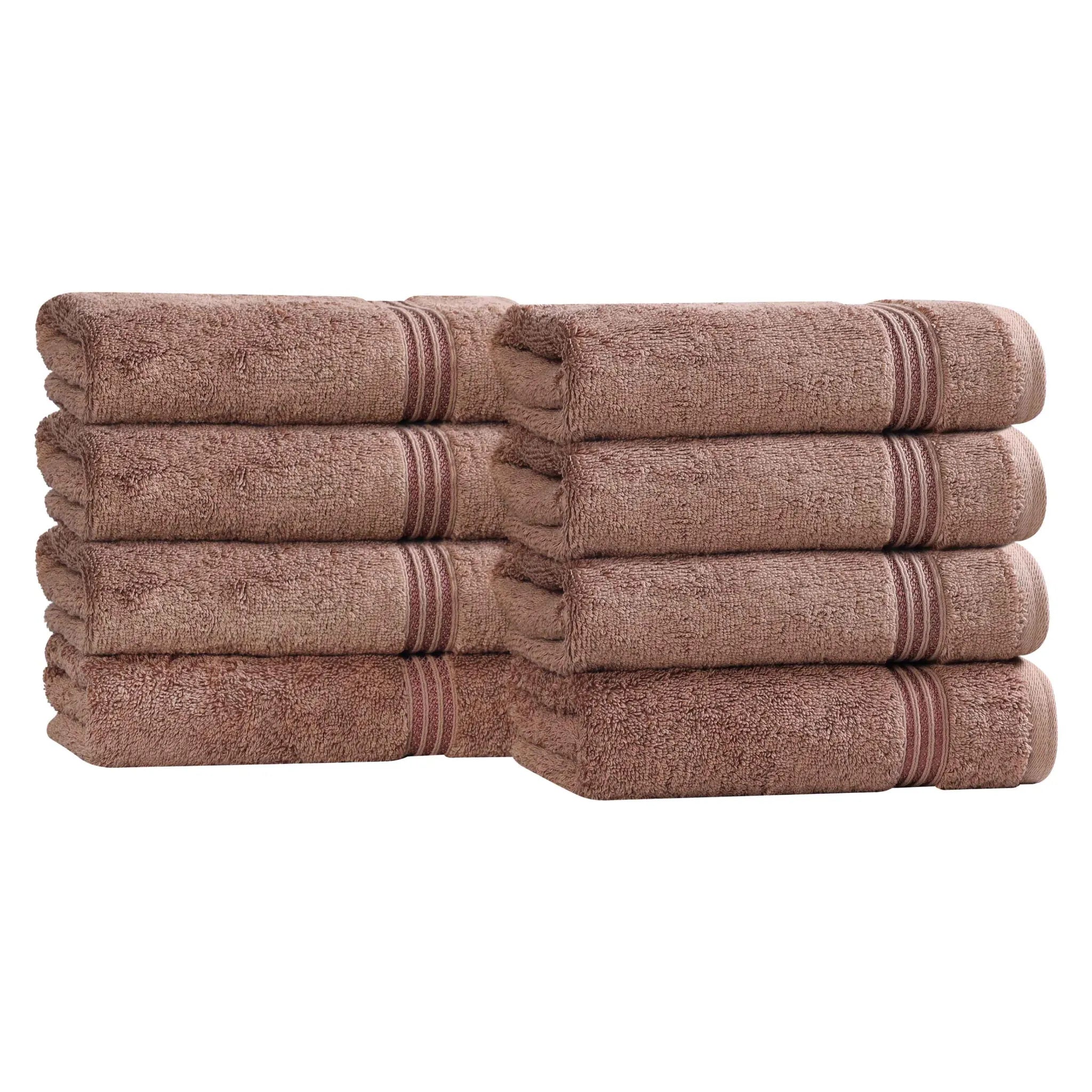 Premium 100% Egyptian Cotton Plush Hand Towels - Ultra Soft & Absorbent Bath Towel Set of 8 for Bathroom, Kitchen & Spa Luxury (24x16 Inches)