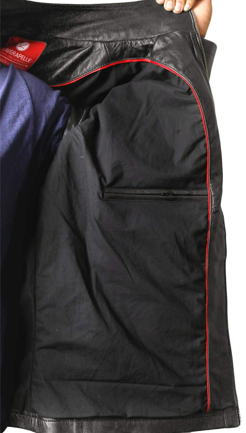 Laverapelle Men's Genuine Lambskin Leather Jacket - Black Quilted Block Design (Model 2001046) | Premium Biker Jacket for Motorcycle Riding & Casual Wear