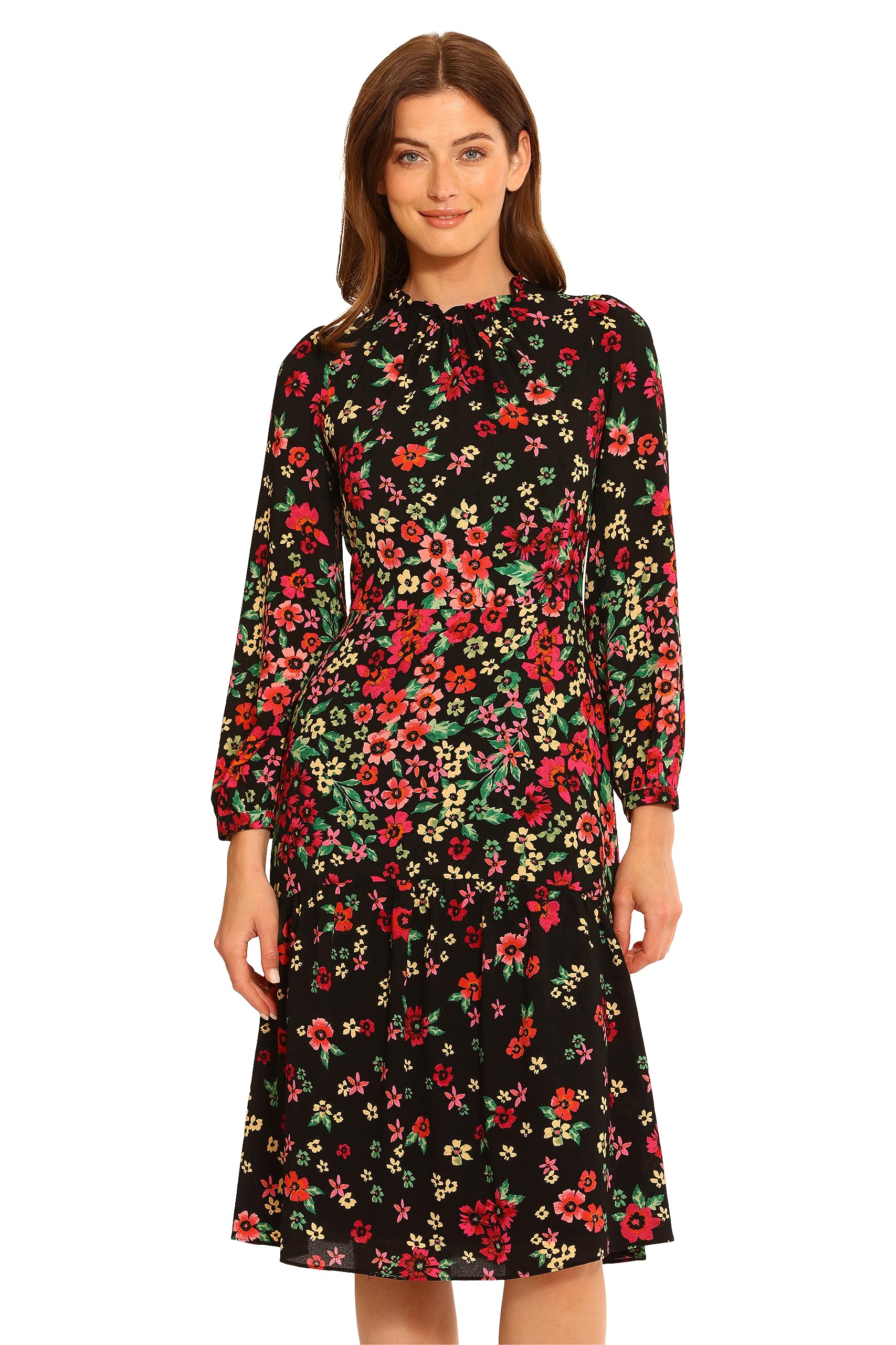 Maggy London Women's Long Sleeve Ruffle Dress for Work & Events