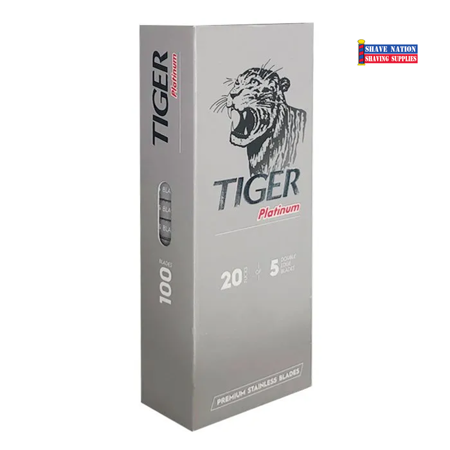Premium Platinum Double Edge Razor Blades - 100 Count - Ultra Sharp Stainless Steel for Smooth Shaving - Ideal for Men's Grooming, Barber Shops & Travel Shaving Kits