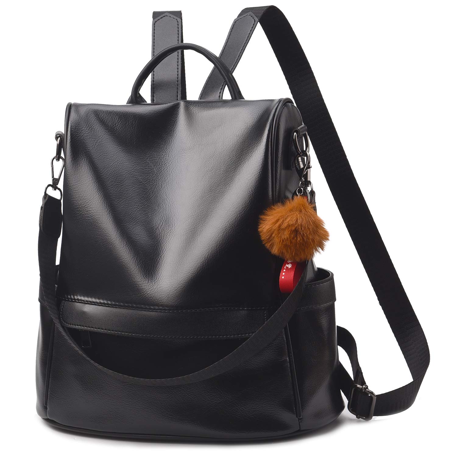 Women's Anti-Theft Leather Backpack Purse - Large Capacity Convertible Shoulder Bag for Travel & Work