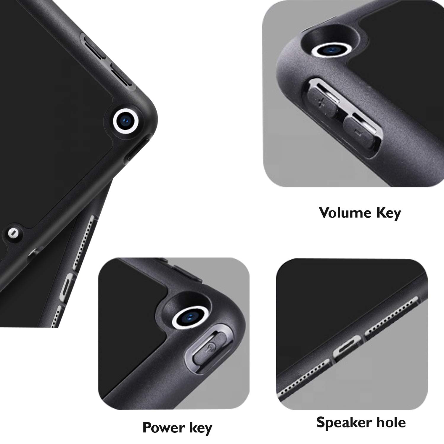 Durable Shockproof iPad Air 5th/4th Generation Case (2022/2020 Model) 10.9 Inch - TPU Silicone Protective Cover with Apple Pencil Holder - Perfect for Work, Travel & School - Black