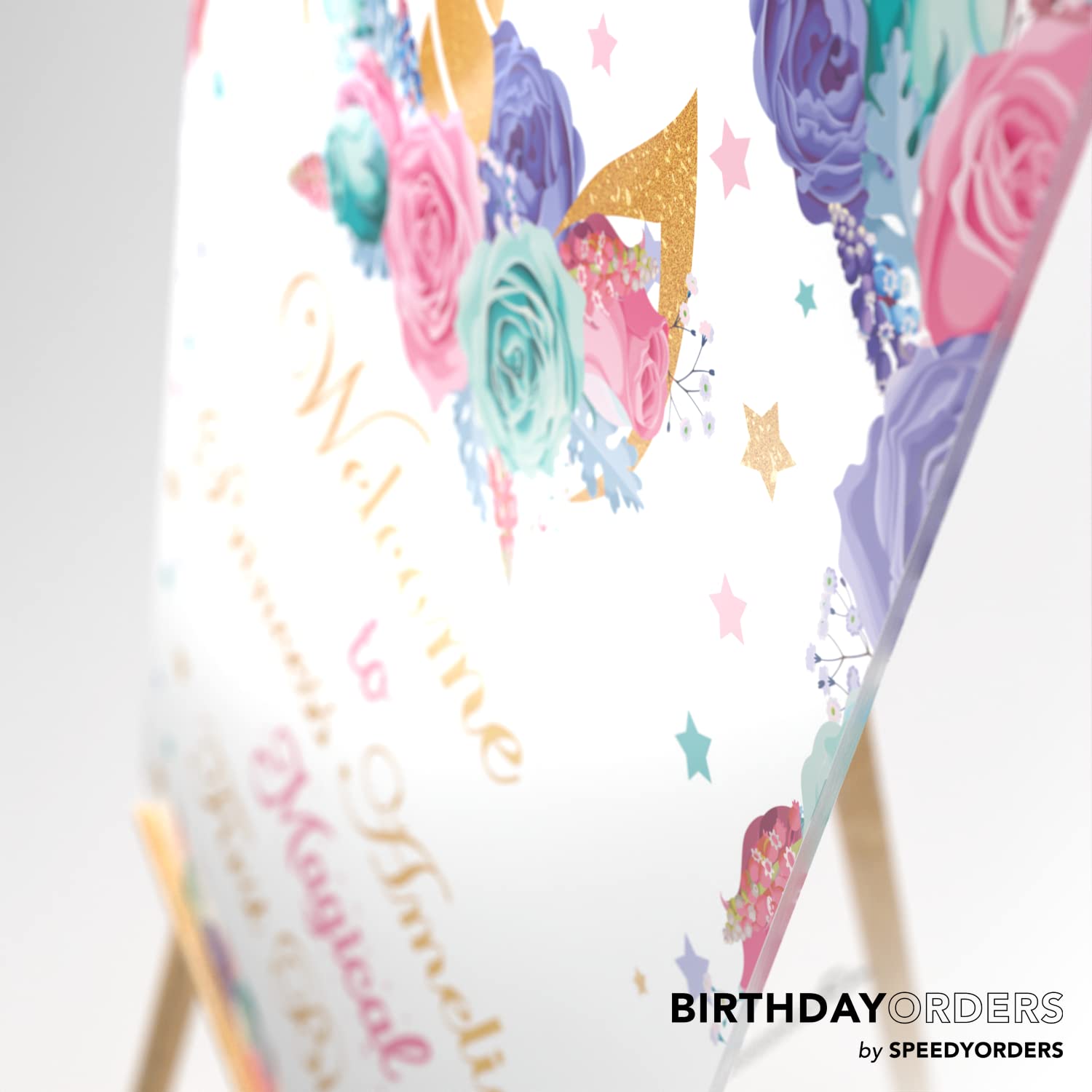 Magical Rainbow Unicorn Birthday Welcome Sign - Floral Unicorn Theme Party Decor - Perfect for Girls' Birthday Celebrations, Baby Showers & Fantasy Themed Events