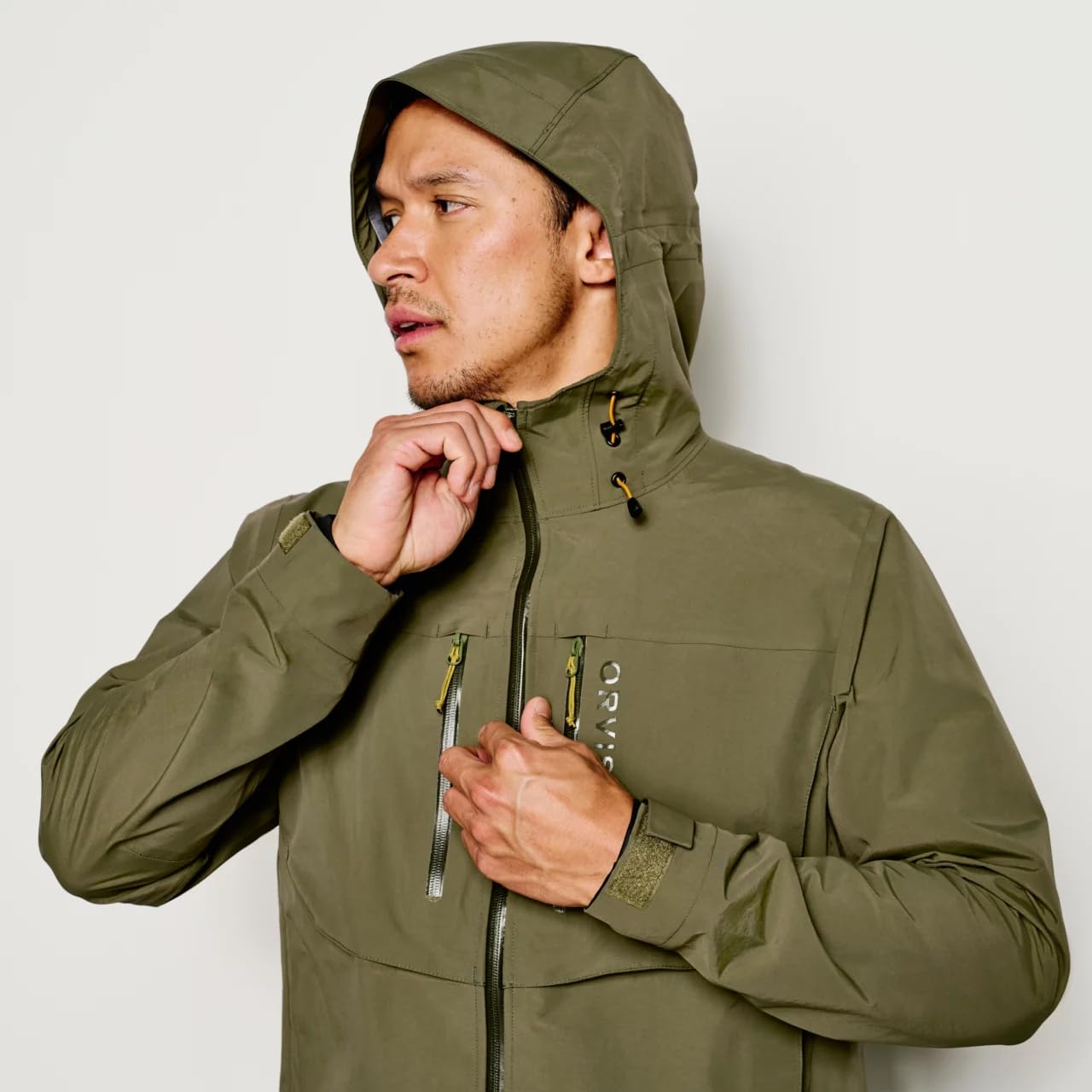 Orvis Men’s Clearwater Wading Jacket - Hooded 20K Waterproof Fishing Jacket with Integrated Cuff System for Outdoor Adventures & Fly Fishing
