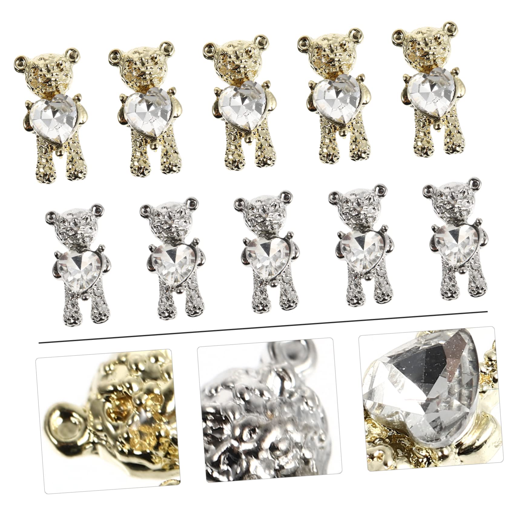 Minkissy 2 Sets Nail Art Charms - 80pcs Cute Bear Nail Decorations for DIY Manicure, Fashionable Nail Art Accessories for Women | Perfect for Home Nail Salon, Party Nail Designs & Gift Giving