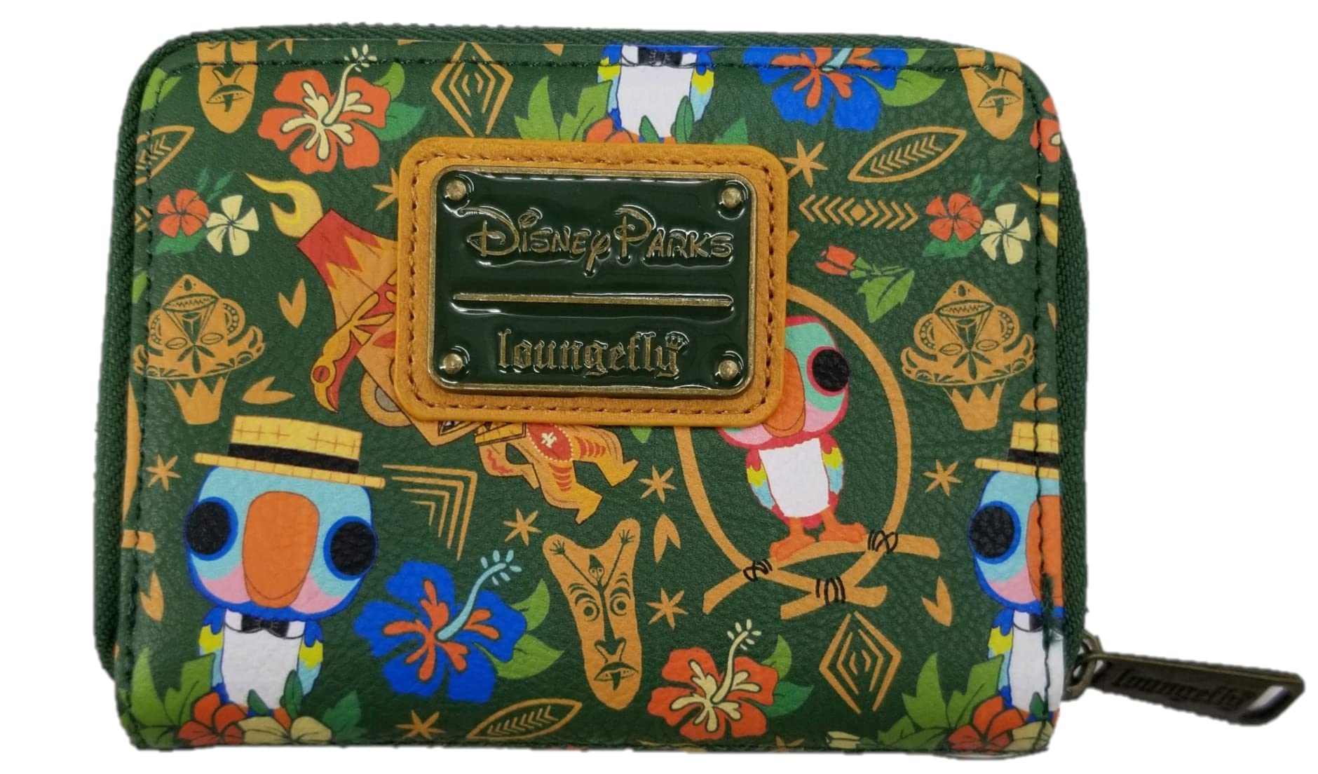 Disney Parks Enchanted Tiki Room Parrot & Tiki Man Wallet - Official Licensed Green Collectible for Theme Park Fans | Perfect for Disney Vacations, Park Souvenirs & Disneyana Collections