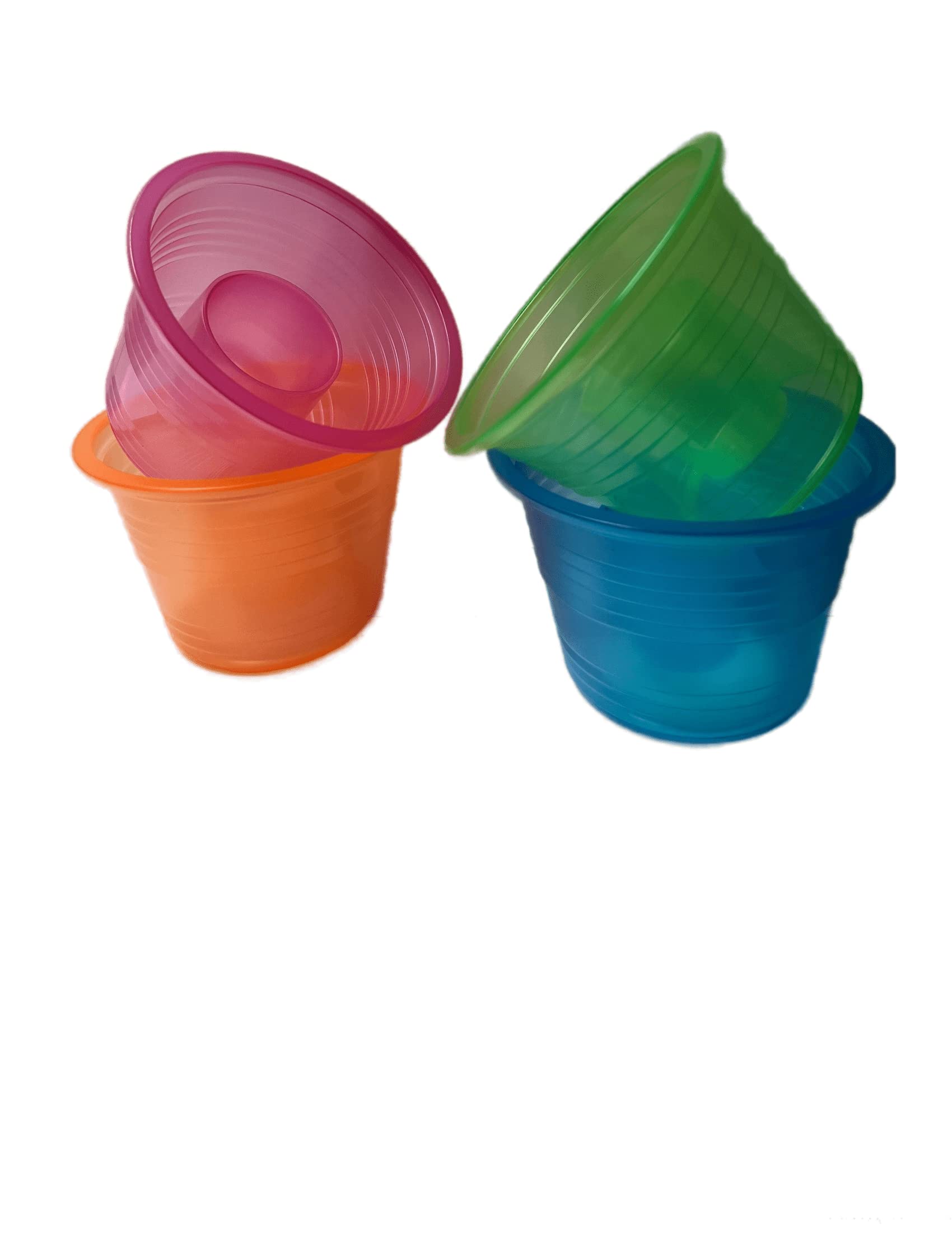 20 Pack Assorted Neon Soft Plastic Power Bomber Shot Cups - Jager Blaster Bomb Glasses for Parties, Bars & Tailgating - Durable & Reusable Drinking Glasses for Shots, Cocktails & Beer Pong