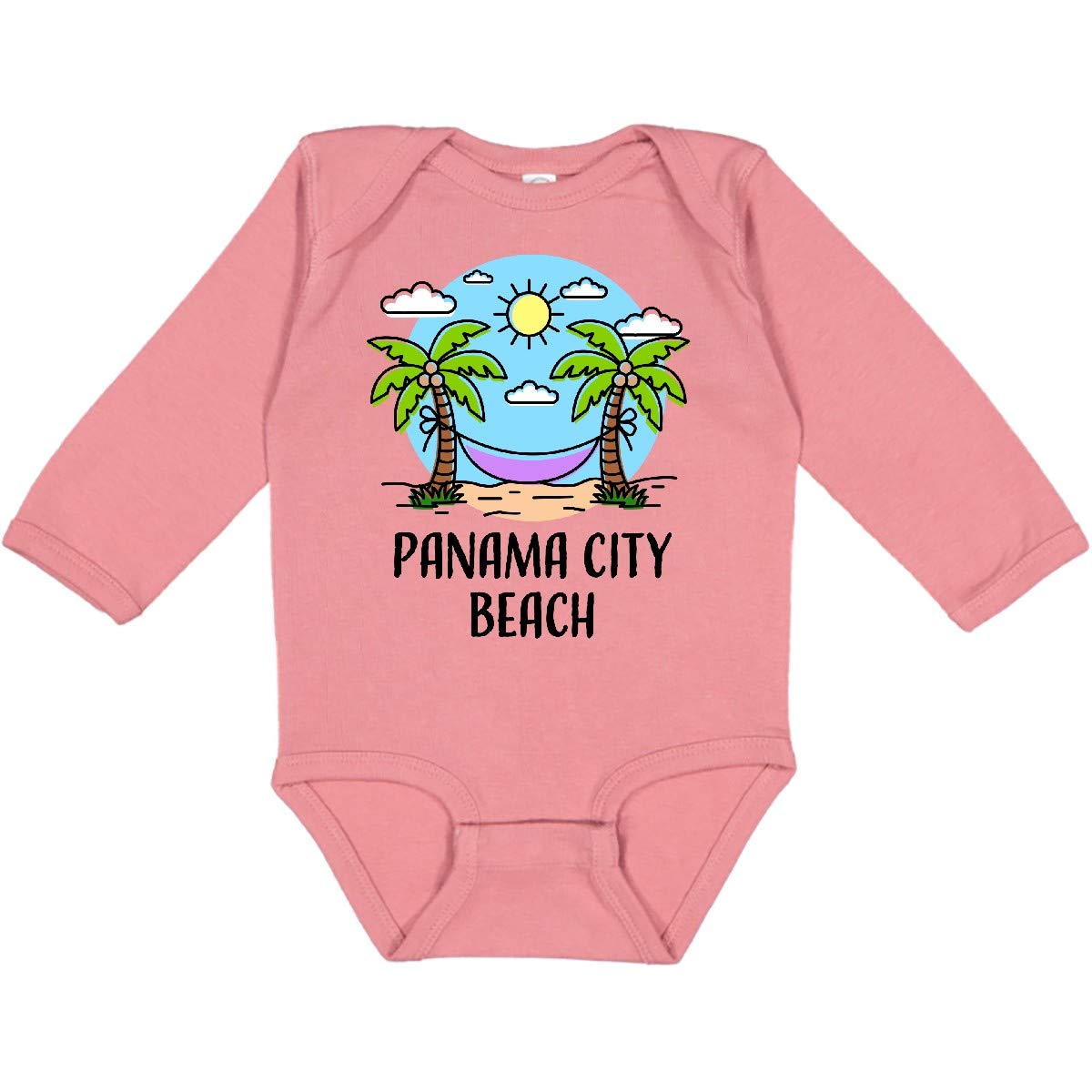 Inktastic Summer Vacation in Panama City Beach Long Sleeve Baby Bodysuit - Soft Cotton Creeper for Boys & Girls - Perfect for Beach Trips, Family Photos & Casual Outings
