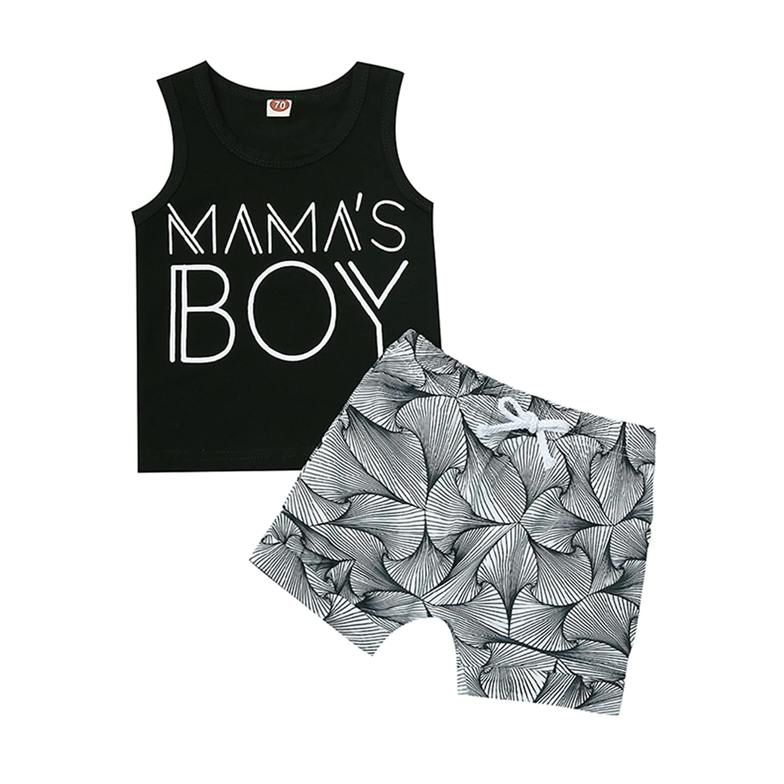 Cotton Baby Boy Outfits - 2PC Sleeveless Tops Set for 9 Months | Casual Playwear