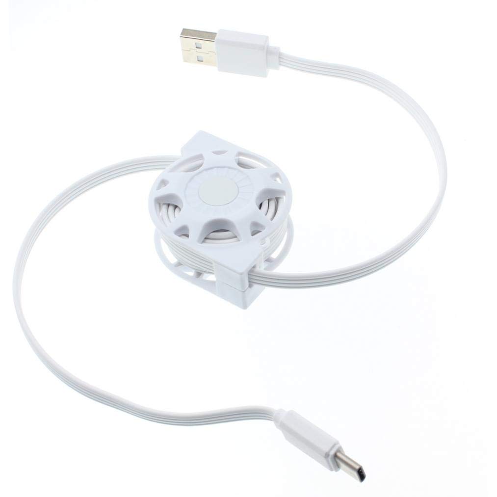 Retractable USB-C Cable - Fast Charging & Sync Compatible with LG Wing, Velvet Phones - Perfect for Travel, Office & Home Use