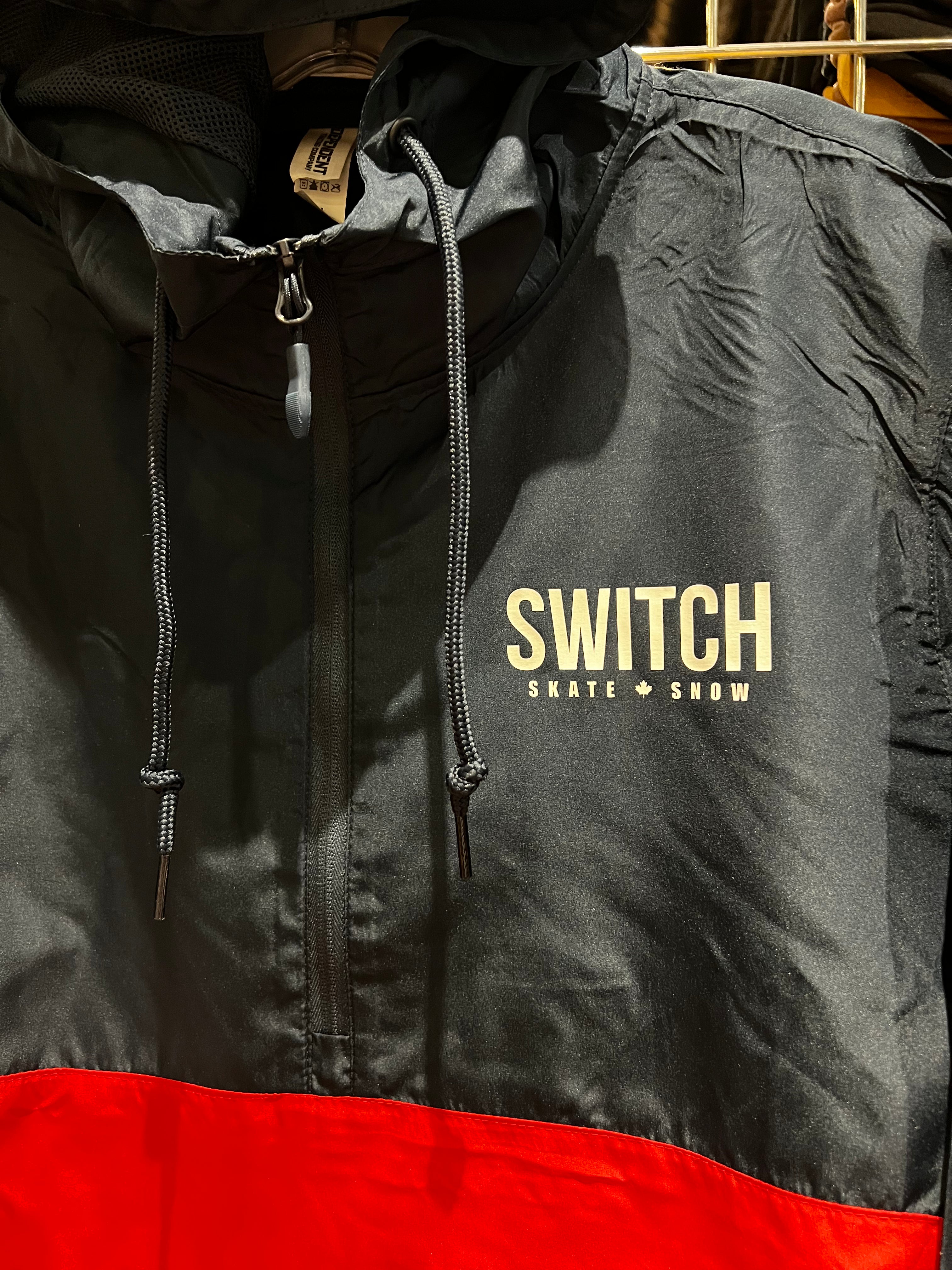 Nintendo Switch OG Logo Lightweight Windbreaker Anorak Jacket - Classic Navy/Red - Perfect for Gaming Events, Outdoor Adventures & Casual Wear
